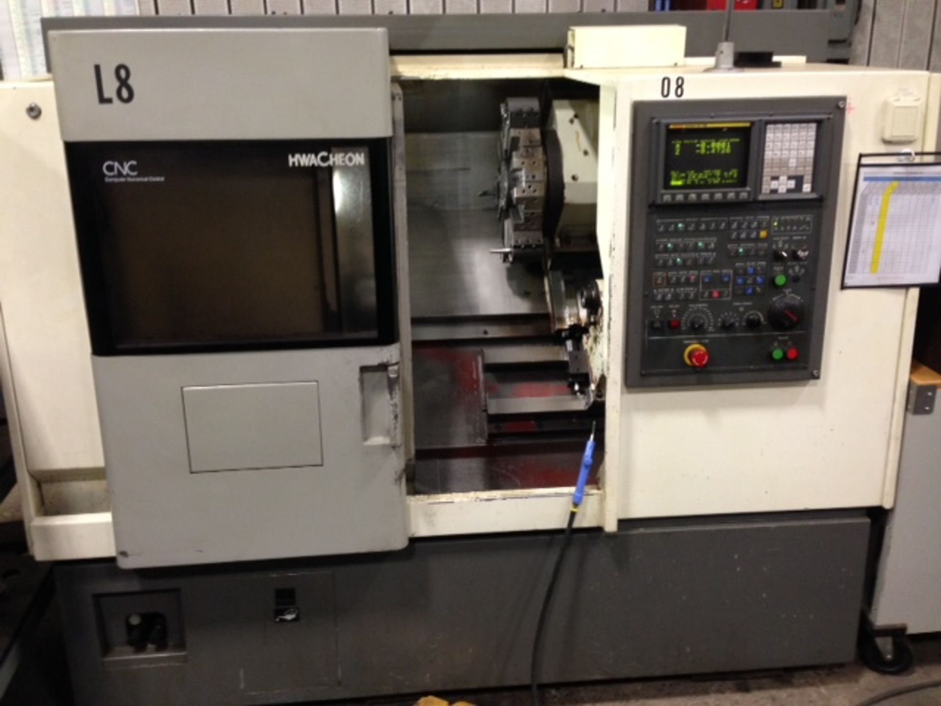 HWACHEON CUTEX 160 CNC LATHE YEAR 2005 LOCATION MI, BUYER TO SHIP LOADING FEE 200 - Image 2 of 10