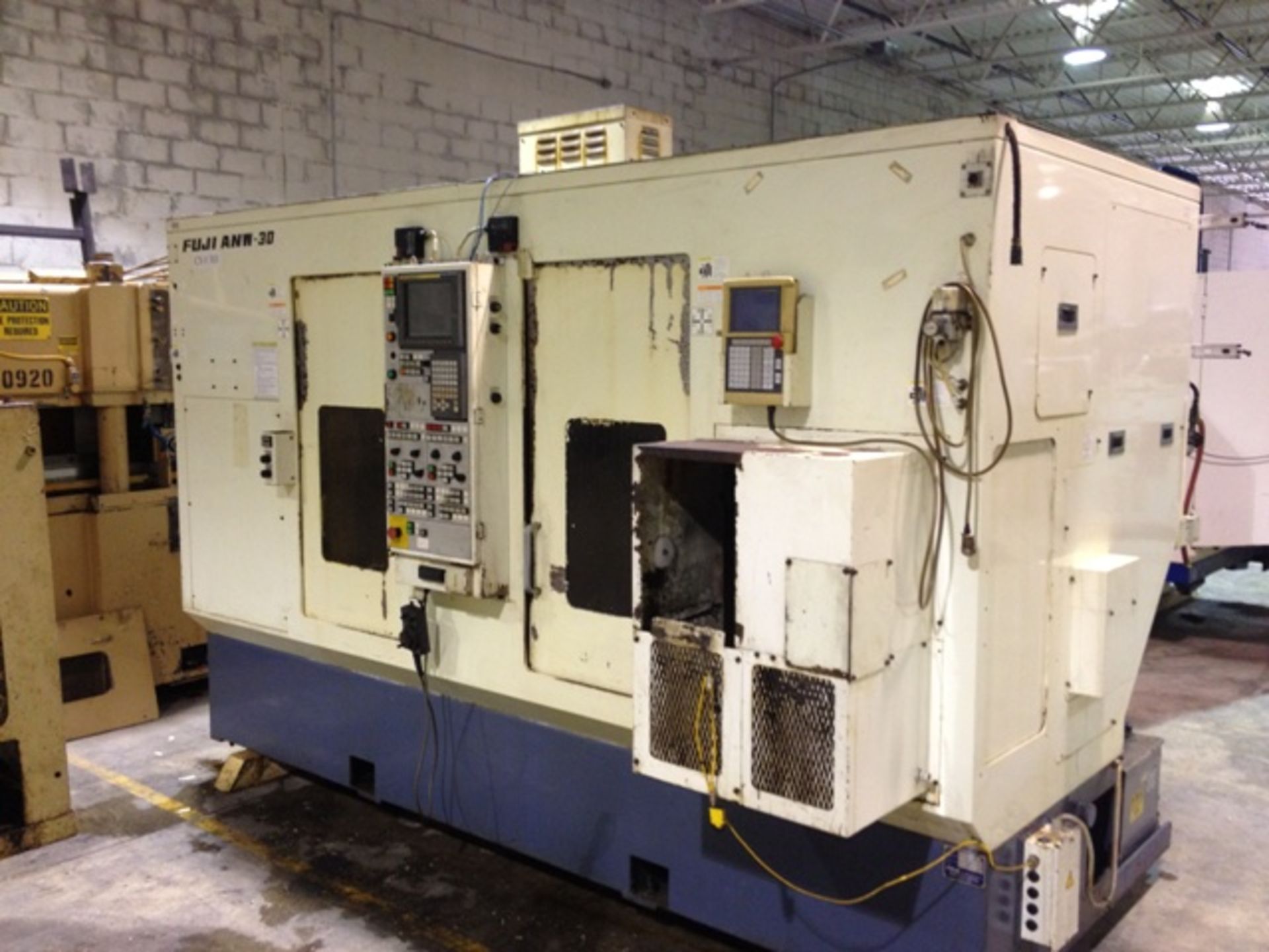 FUJI ANW-30T2 TWIN SPINDLE CNC LATHE WITH GANTRY LOADER, SN 13890, YEAR 2003