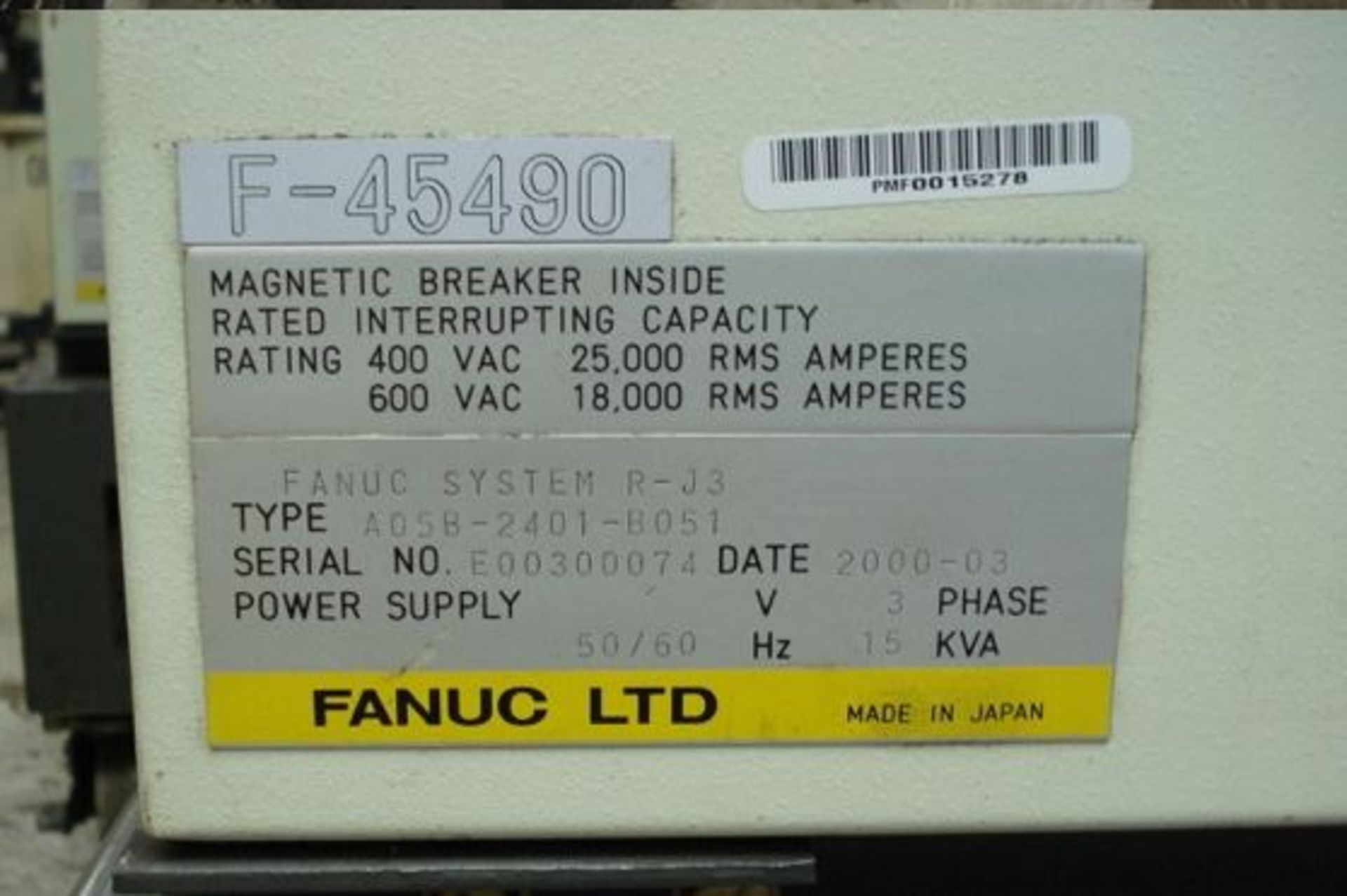 FANUC S-430iW, SN F-45490 WITH RJ3 CONTROL, CABLES & TEACH PENDANT, LOCATION MI - Image 2 of 5