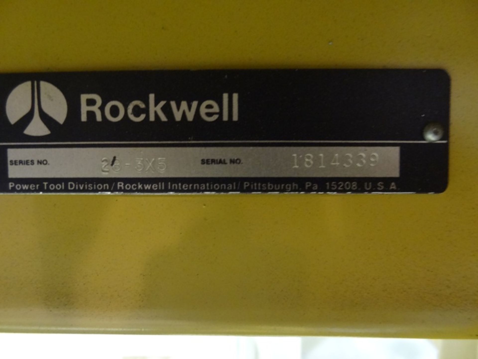 ROCKWELL 20" VERTICAL BANDSAW, SERIES 28-3X5, SN 1814339,  LOCATION MI, BUYER TO SHIP