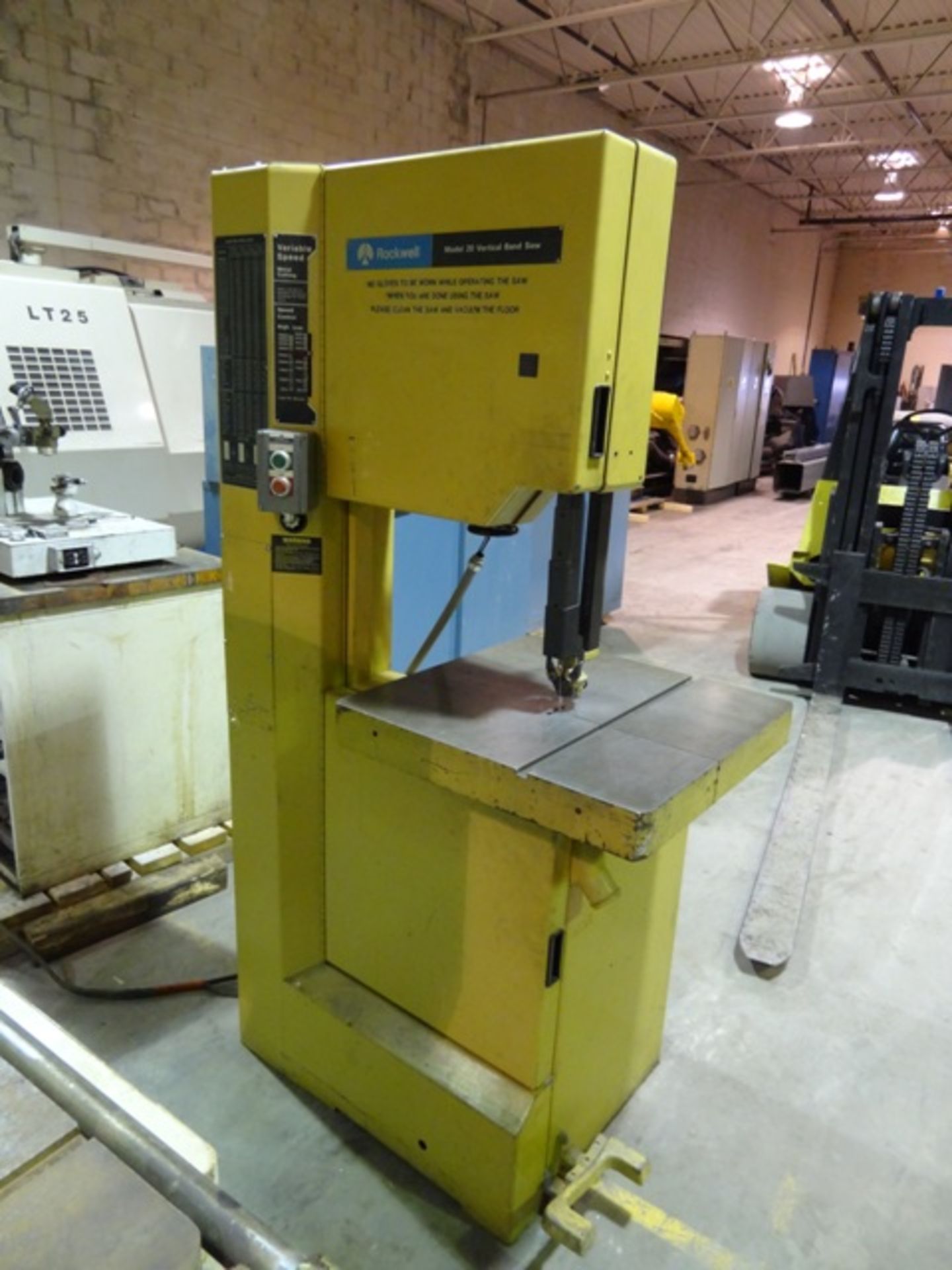 ROCKWELL 20" VERTICAL BANDSAW, SERIES 28-3X5, SN 1814339,  LOCATION MI, BUYER TO SHIP - Image 2 of 3