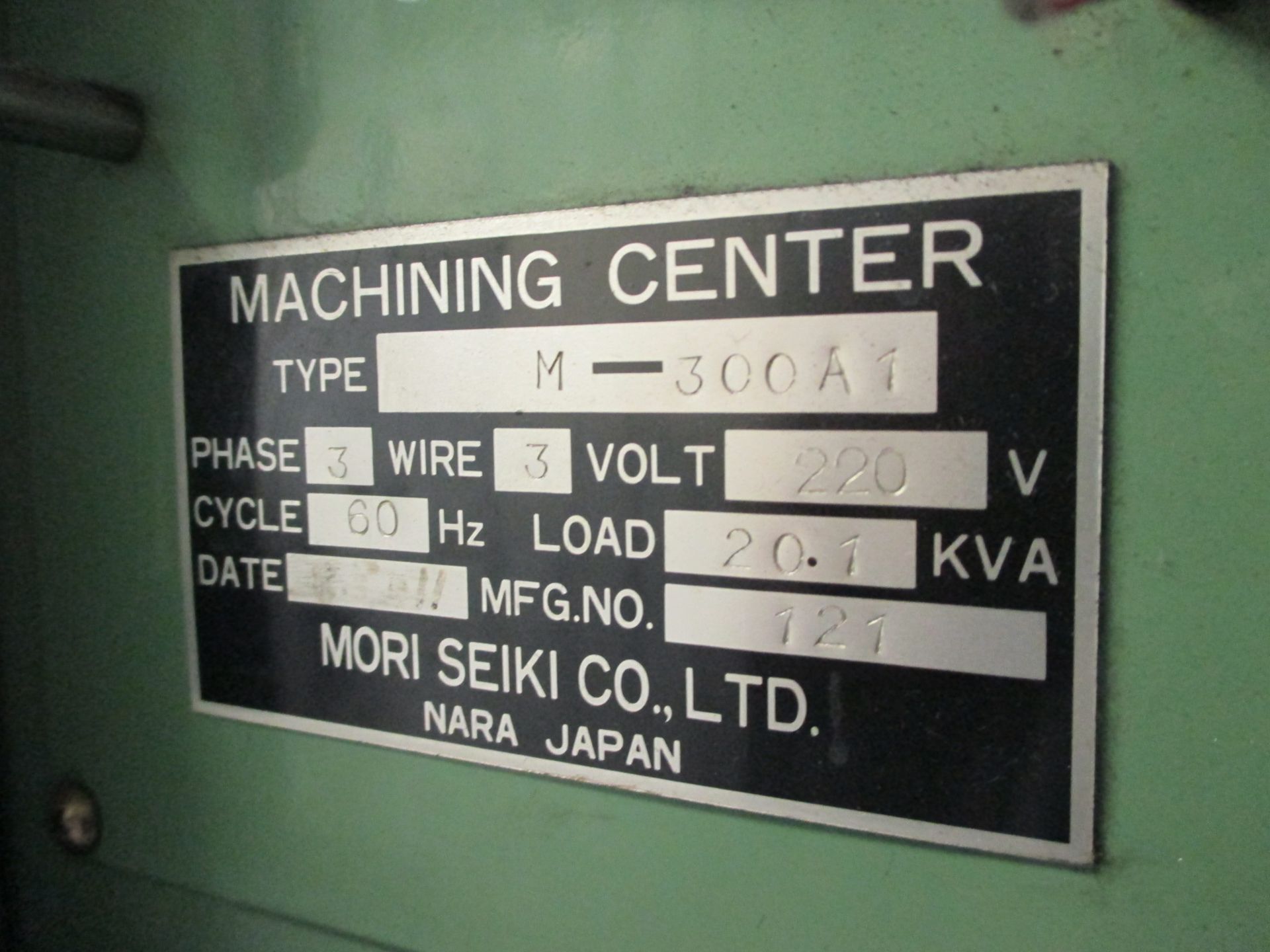 MORI SEIKI M-300A1-1E TWIN PALLET CNC MACHINING CENTER, YEAR 1987, SN 121, LOCATION MI - Image 6 of 6