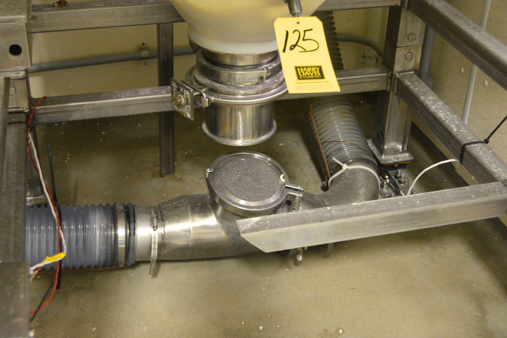 2,500 lb. Capacity Plastic Cone Bottom Powder Hopper with S/S Frame and Super Sack Holder Mounted on - Image 2 of 3