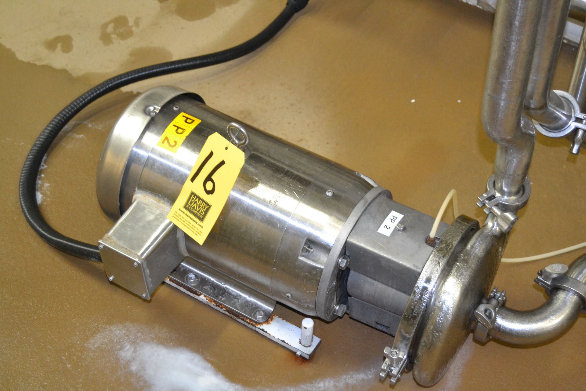Tri Clover 7.5 hp S/S Clad Pump with Baldor Super E 1770 RPM Motor and 2" x 1.5" S/S Head, Clamp