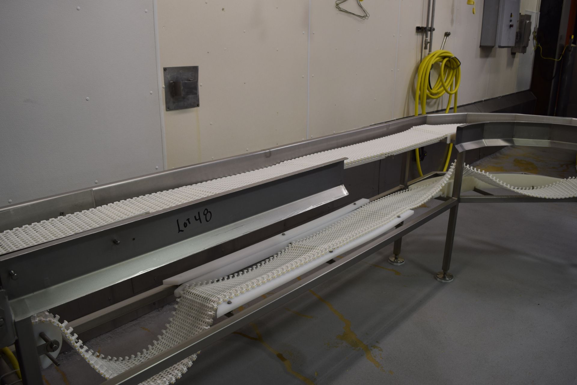 154" x 9" S/S Frame Product Conveyor with Interlox Belt and Drive