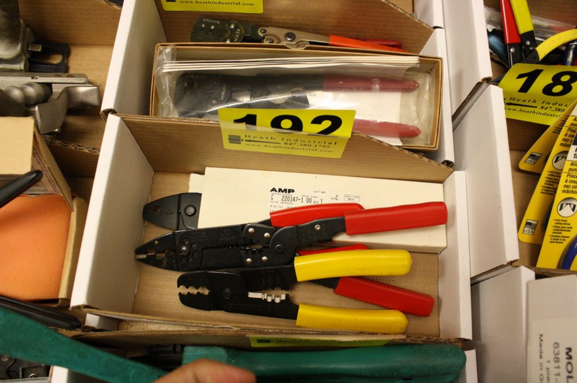 LOT-ASSORTED CRIMPING TOOLS IN BOX