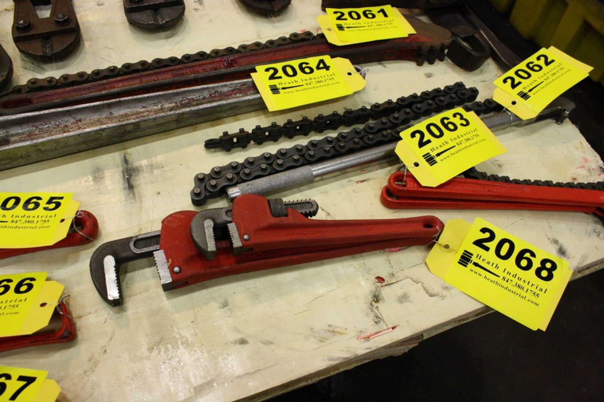 (2) ASSORTED PIPE WRENCHES