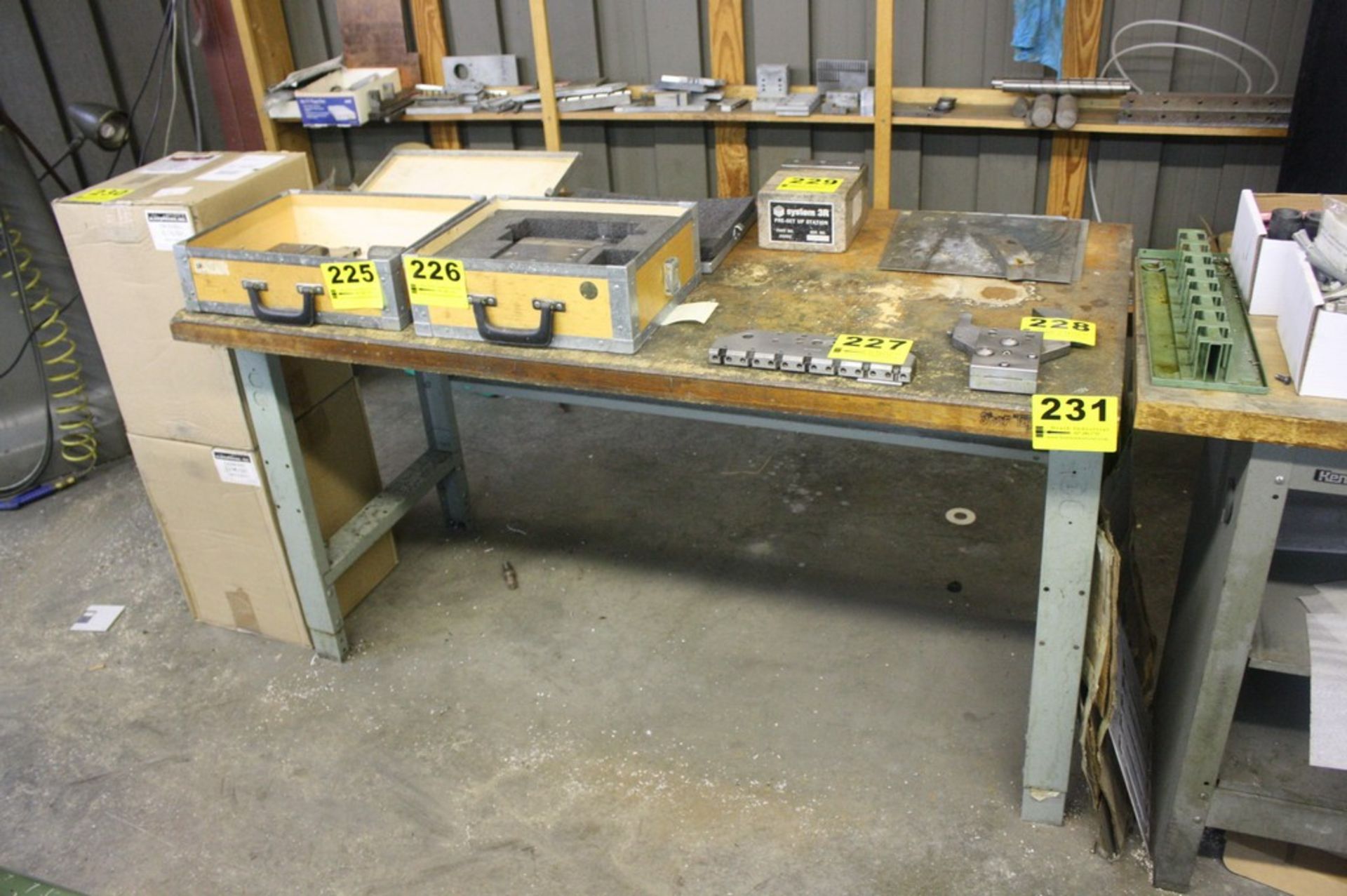 WOOD TOP STEEL FRAME WORKBENCH WITH