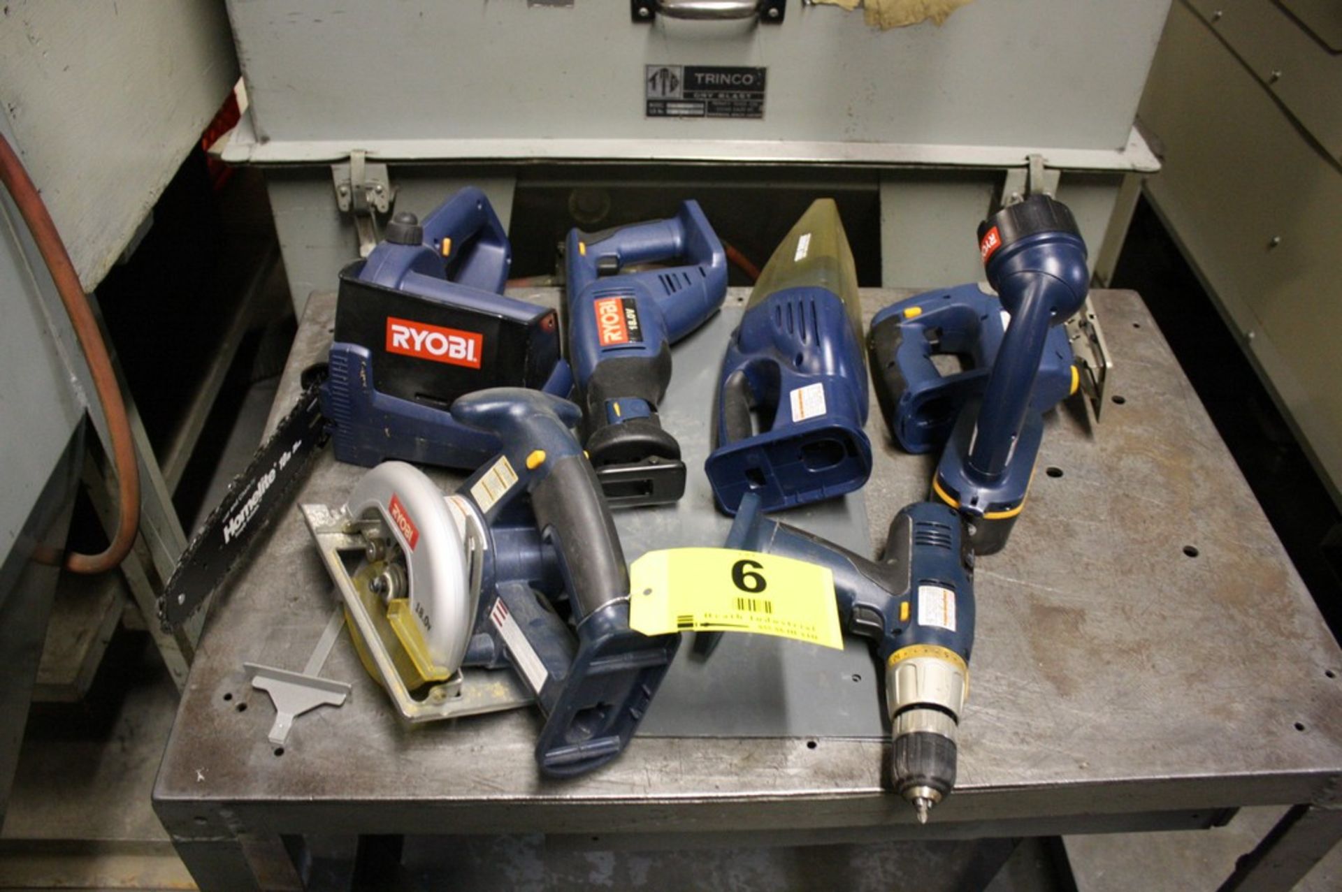 LOT ASSORTED 18 V. RYOBI CORDLESS TOOLS: