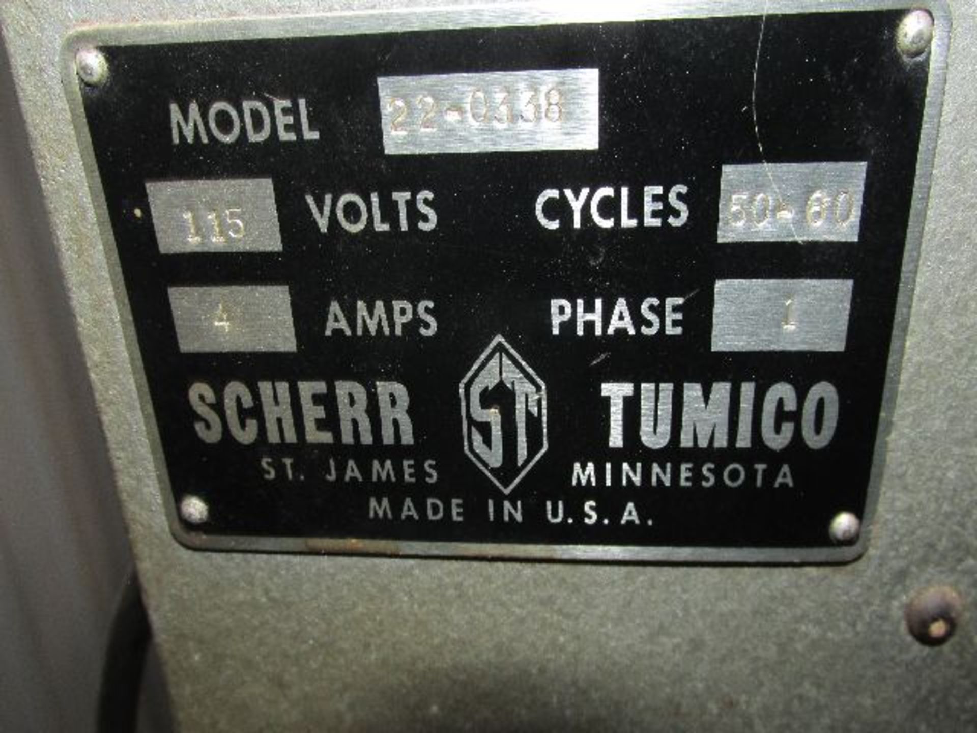 Scheer Tumico optical comparator, model 22-033B, w/lens.  Location - Waterloo, IA - Image 3 of 3