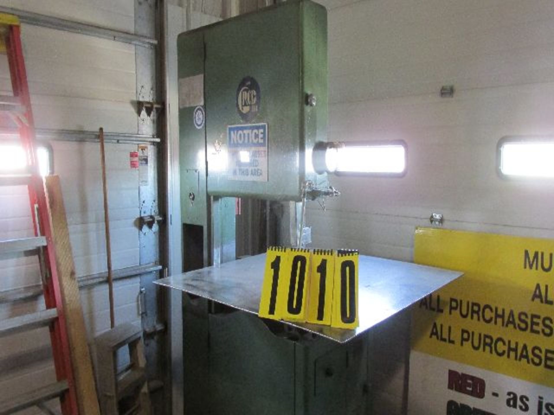 Grob vertical bandsaw,model NS-24, sn NA, 48" x 48" table, tilt, 10 sp., 50 RPMS - 2030, 240 - Image 2 of 7