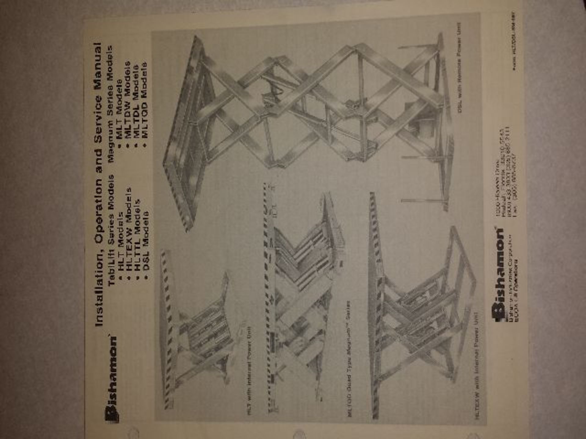 1997 Bishamon Upender lift. Platform size 36"Wx48"L, base 30"Wx70", angle or tilt 90.Degrees. Load - Image 9 of 10