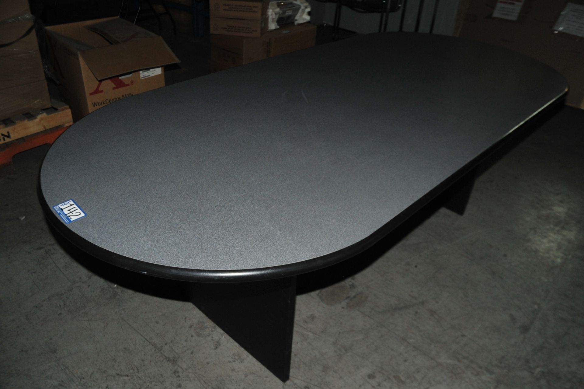 8' x 43" Black w/ Grey Speckled Top Table
