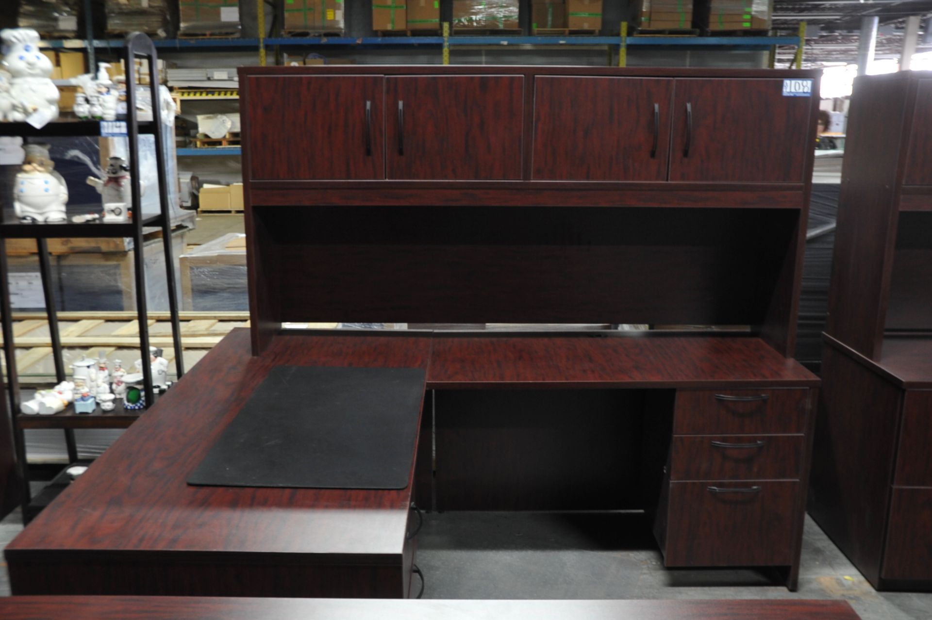 Lot of Office Furniture -  Fixtures & Equipment; Includes L-Shaped Desk c/w Overhead Storage