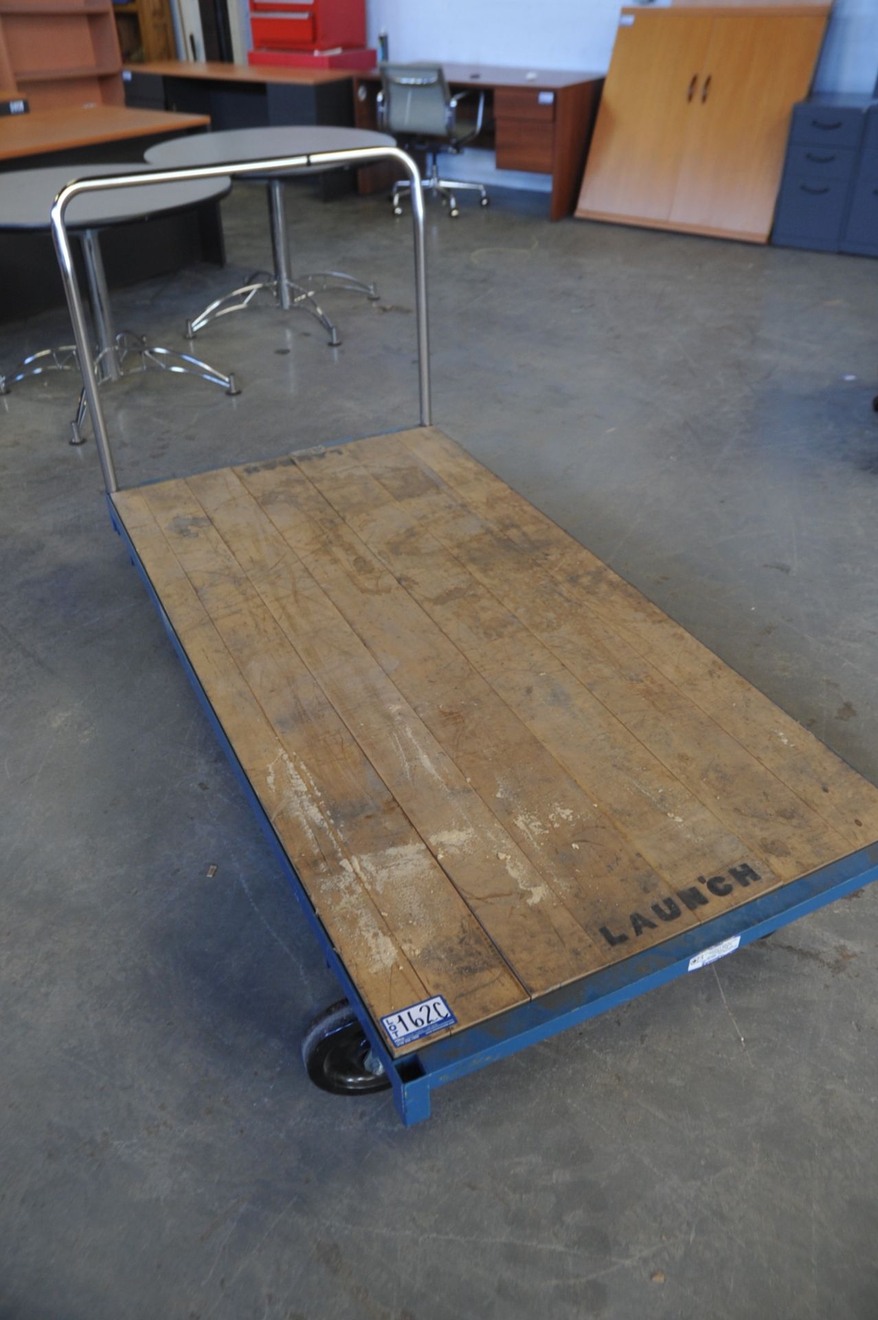 Blue Metal Frame Platform Cart
