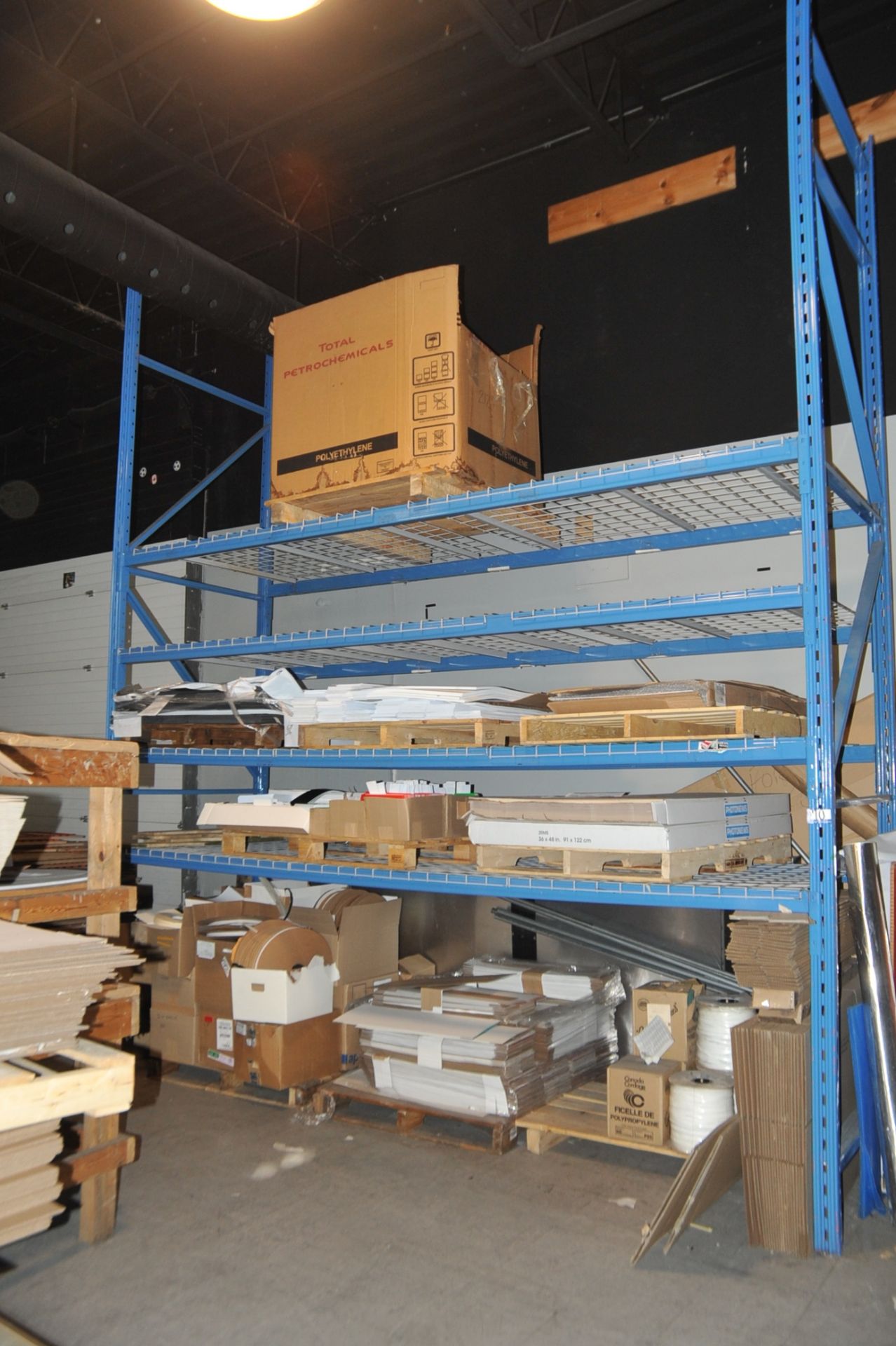 Sections of 48" x 12' x 14' High  Pallet Racking; c/w (8) Crossbeams, (12) Mesh Decks