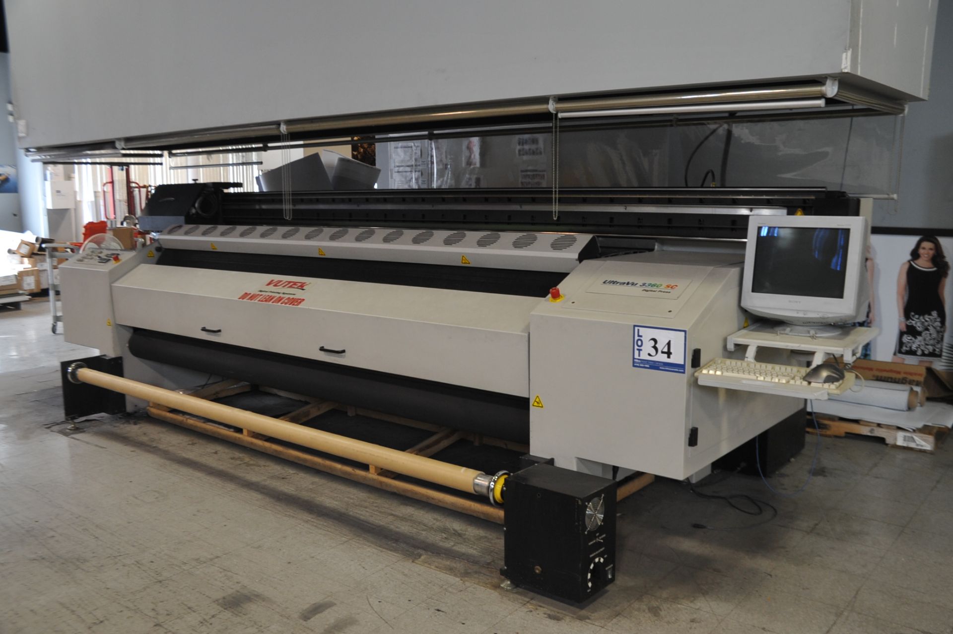 EFI Model UltraVu 3360 SC 6-Color,120" Digital  Printing Press; Serial Number: 36190 (2002); (No RIP