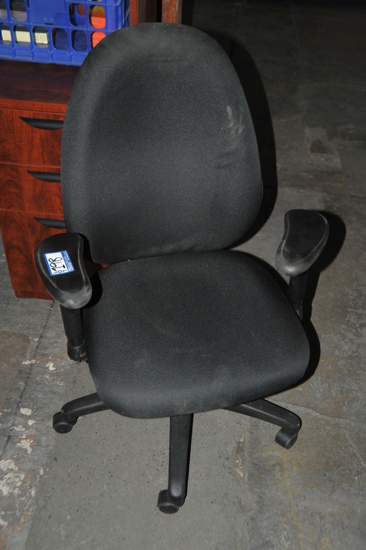 Black Fabric Swivel Arm Chair