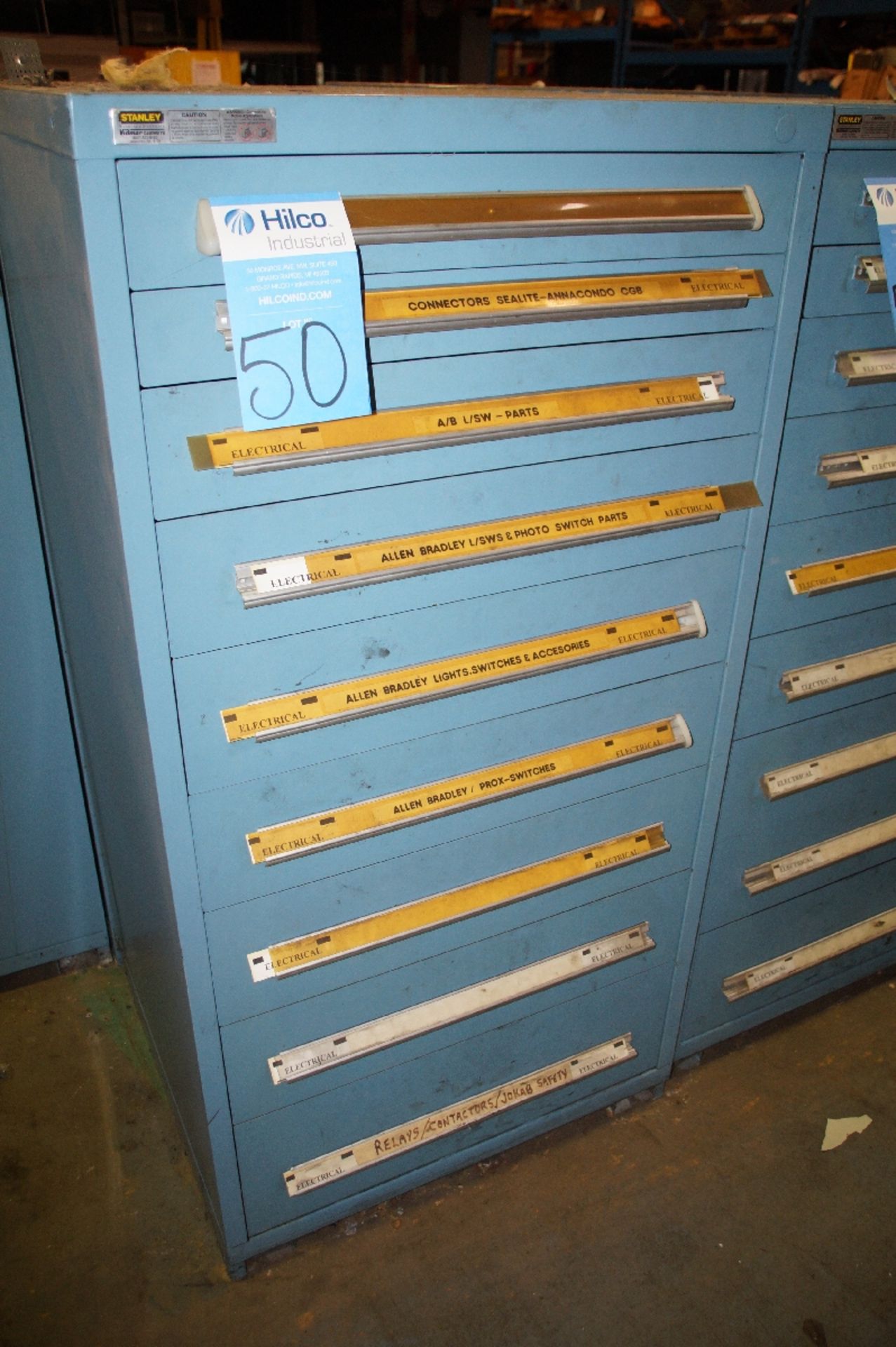 Stanley Vidmar 9 Drawer Tool  Storage Cabinet ; (West / B-2)