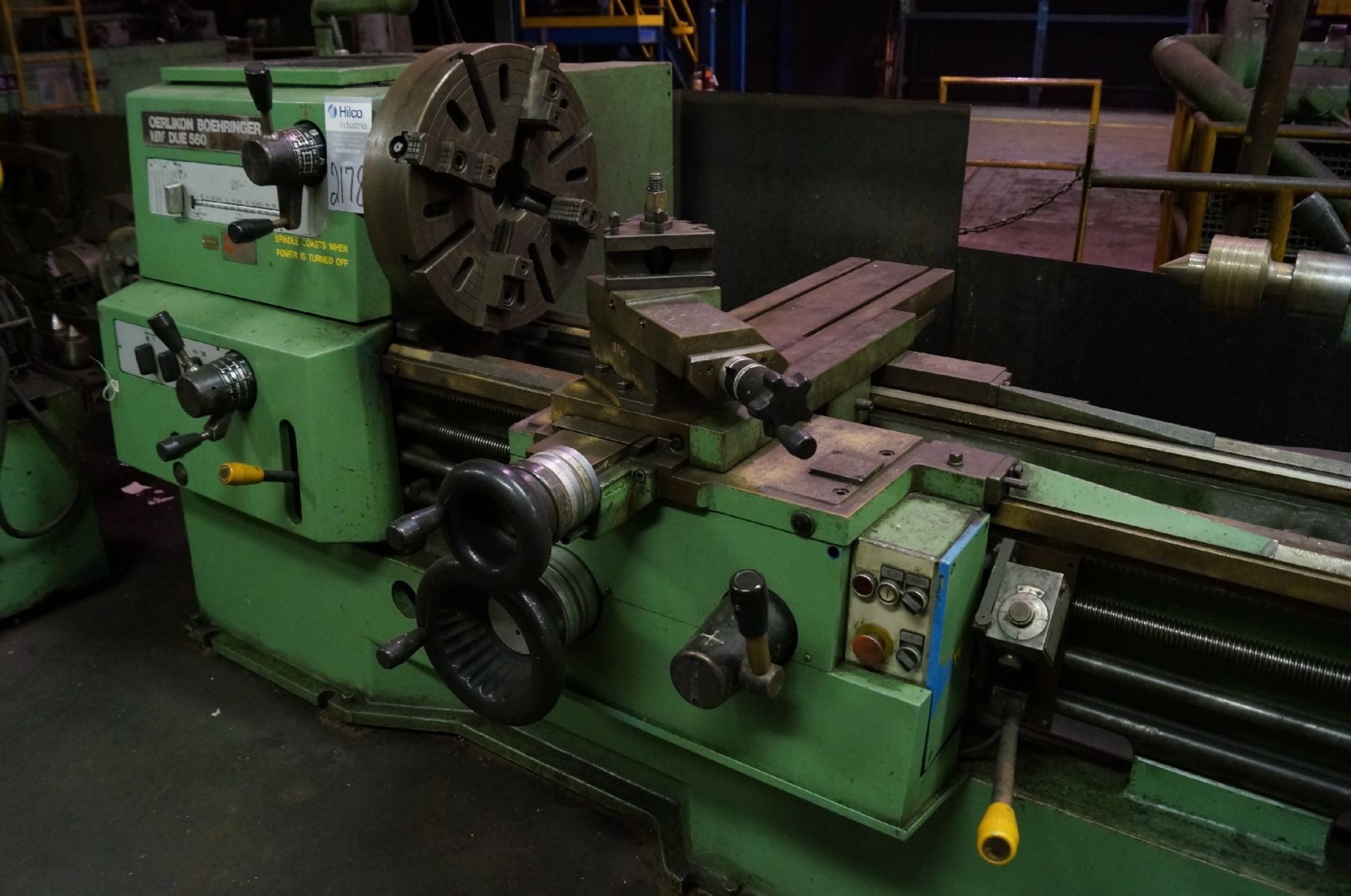 Oerlikon Model VDF DUE 560 Engine Lathe ; Swing over Bed Approx. 22", Centers Approx. 80"; Tail - Image 3 of 4