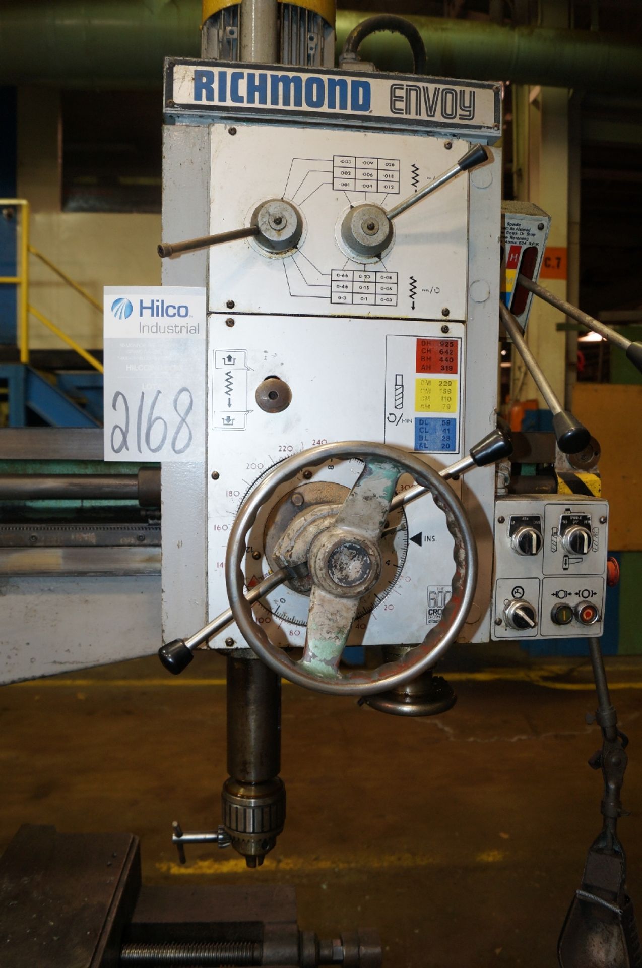Richmond Engineering 4' x 12" Radial Arm Drill ; Serial Number: PE1079 A1-3 ; Box Table, Spindle - Image 2 of 3