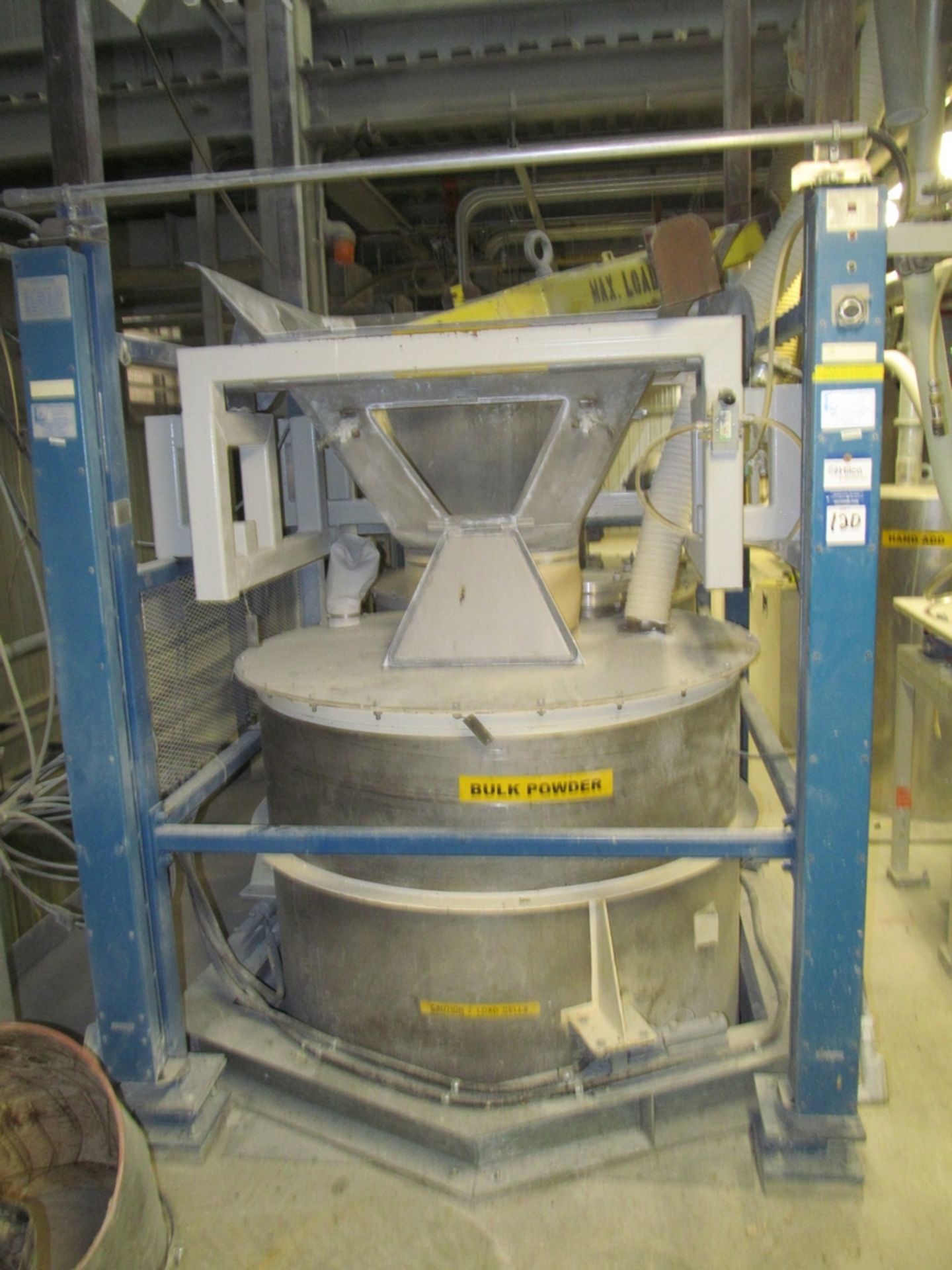 Approx. 100 cu.ft. Hoppers; Mounted On Load Cells; (1) Cone Bottom; (1) Vibratory Bottom - Image 2 of 4