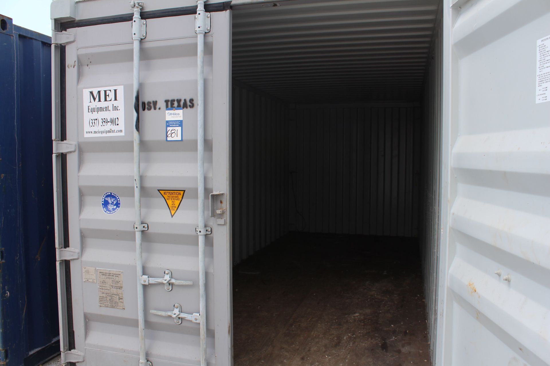 Empty 20'  Container; Container # ARDU200162