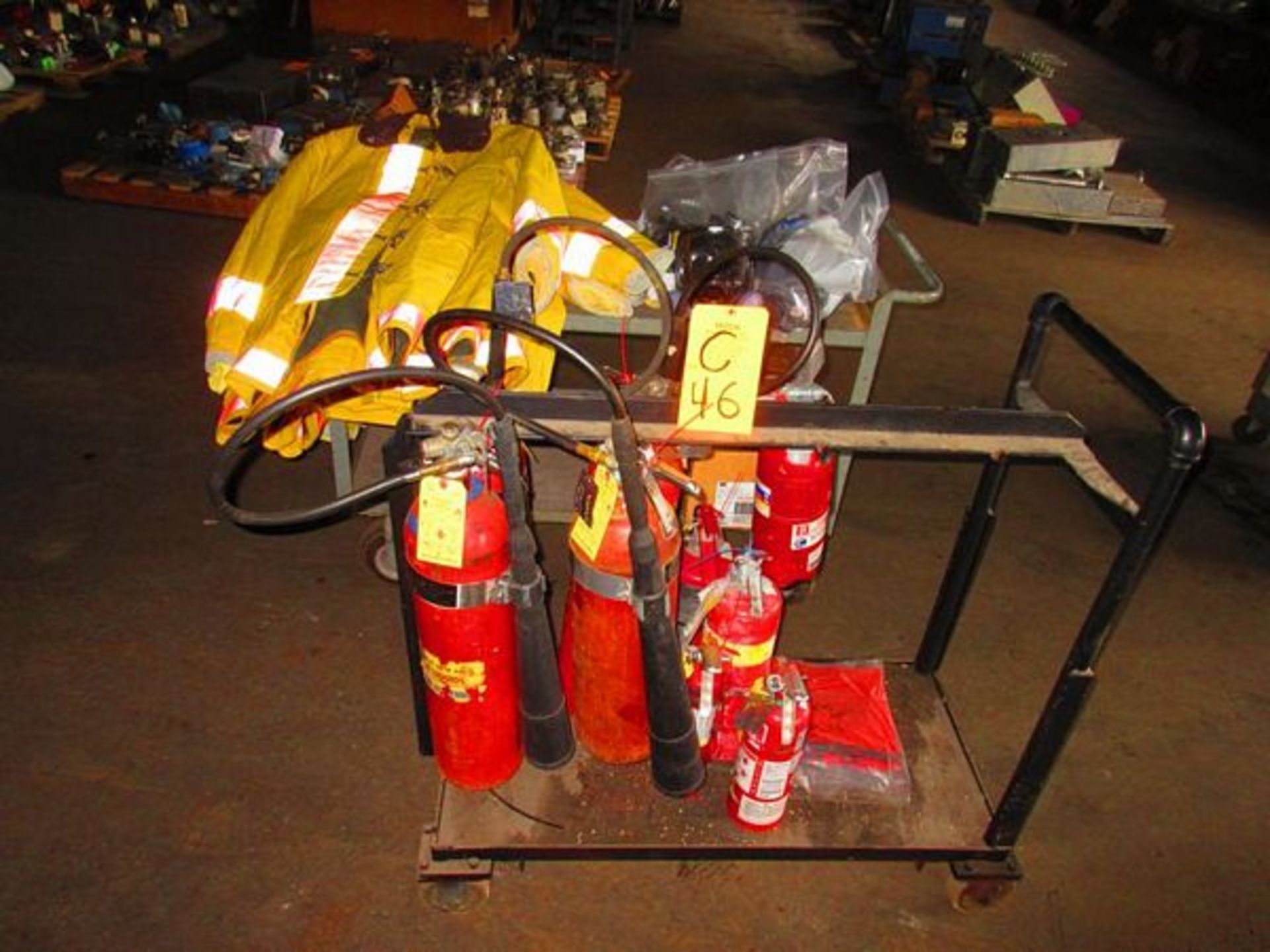 Fire Protection Coats and Assorted  Fire Extinguishers