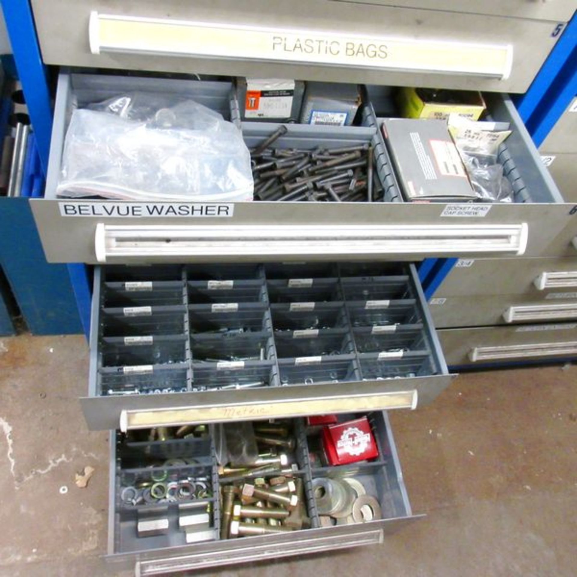 Vidmar (9) Drawer 30''  Cabinet , With Content of Bolts, Nuts, Washers and Assorted Fasteners - Image 2 of 2