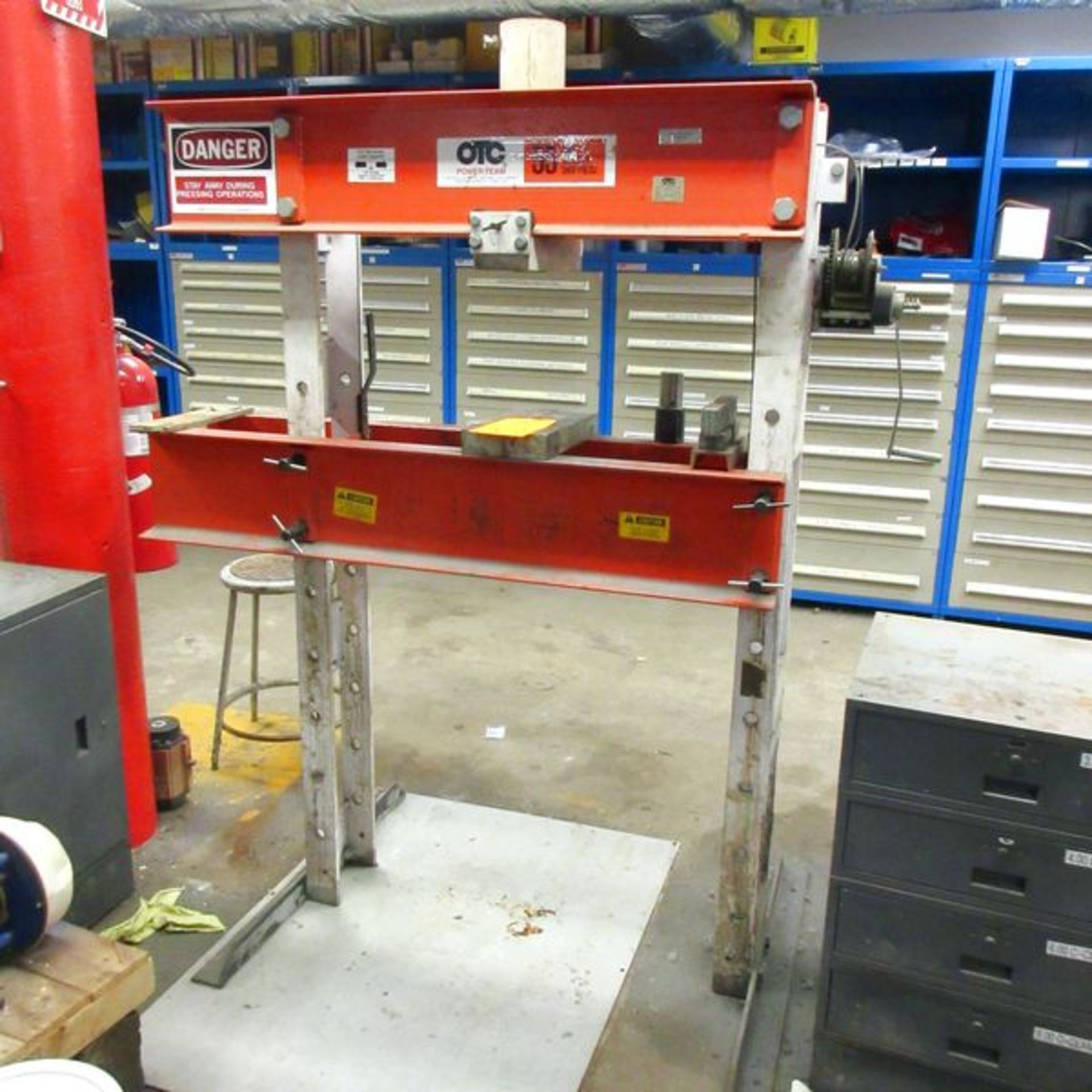 OTC 55 Ton Hydraulic H-Frame Shop Press , 36" Between Housings; (Less Hydraulic Pump)