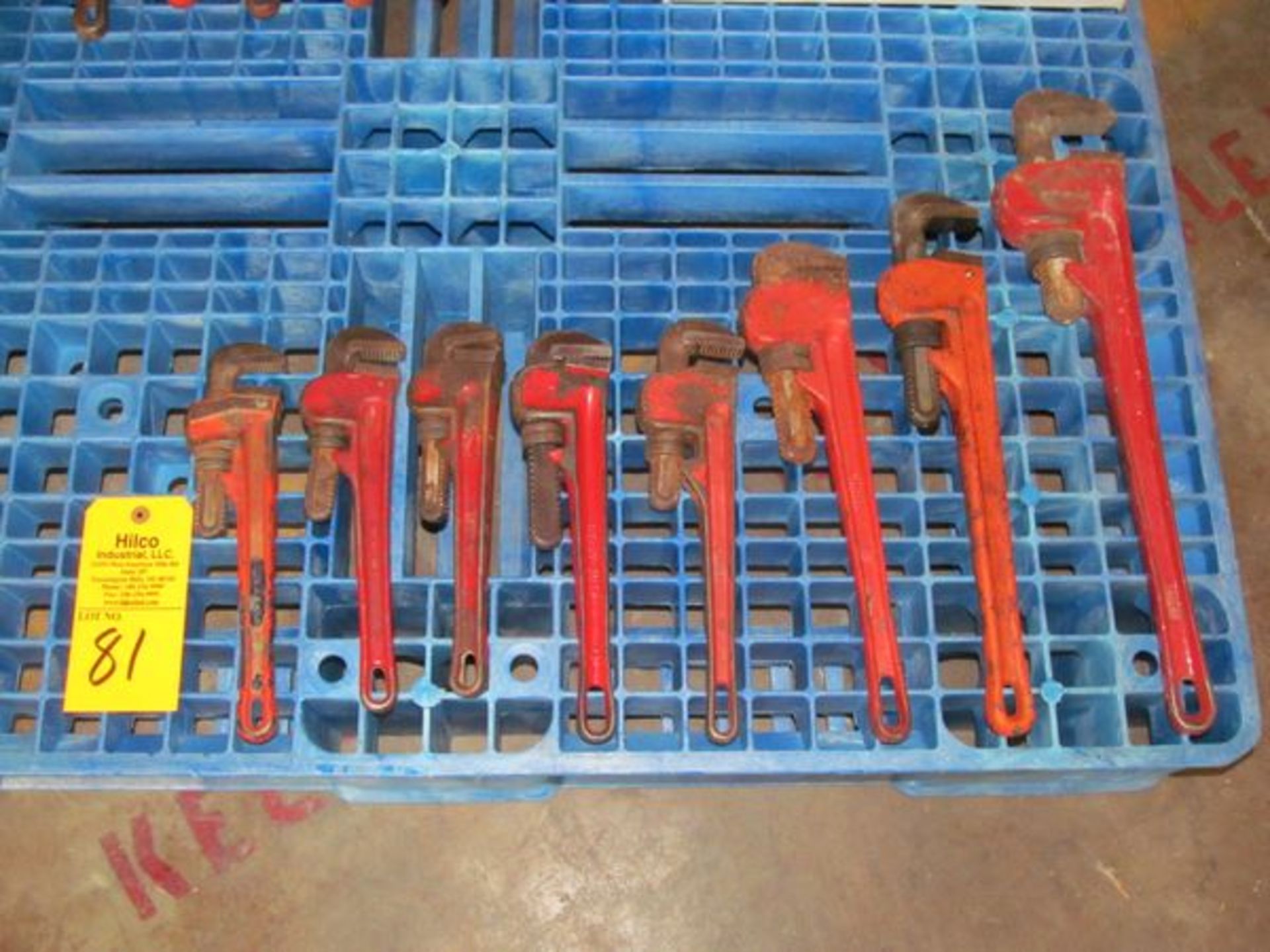 Steel Pipe Wrenches , (1) 24"(2) 18"(2) 14"(3) 12"