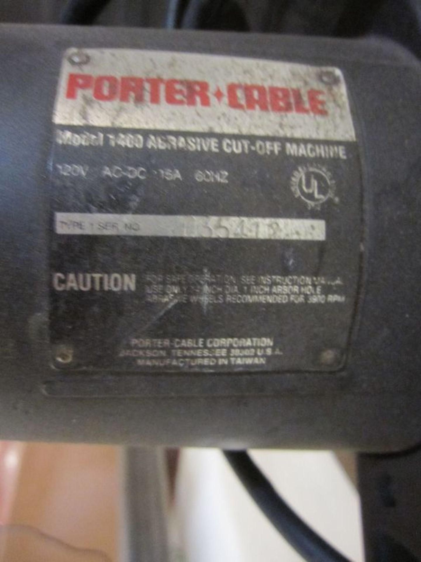 Portable Cable Model 1400  14"  Chop Saw , Serial Number: 35412 120 Volt (2033509) - Image 3 of 3