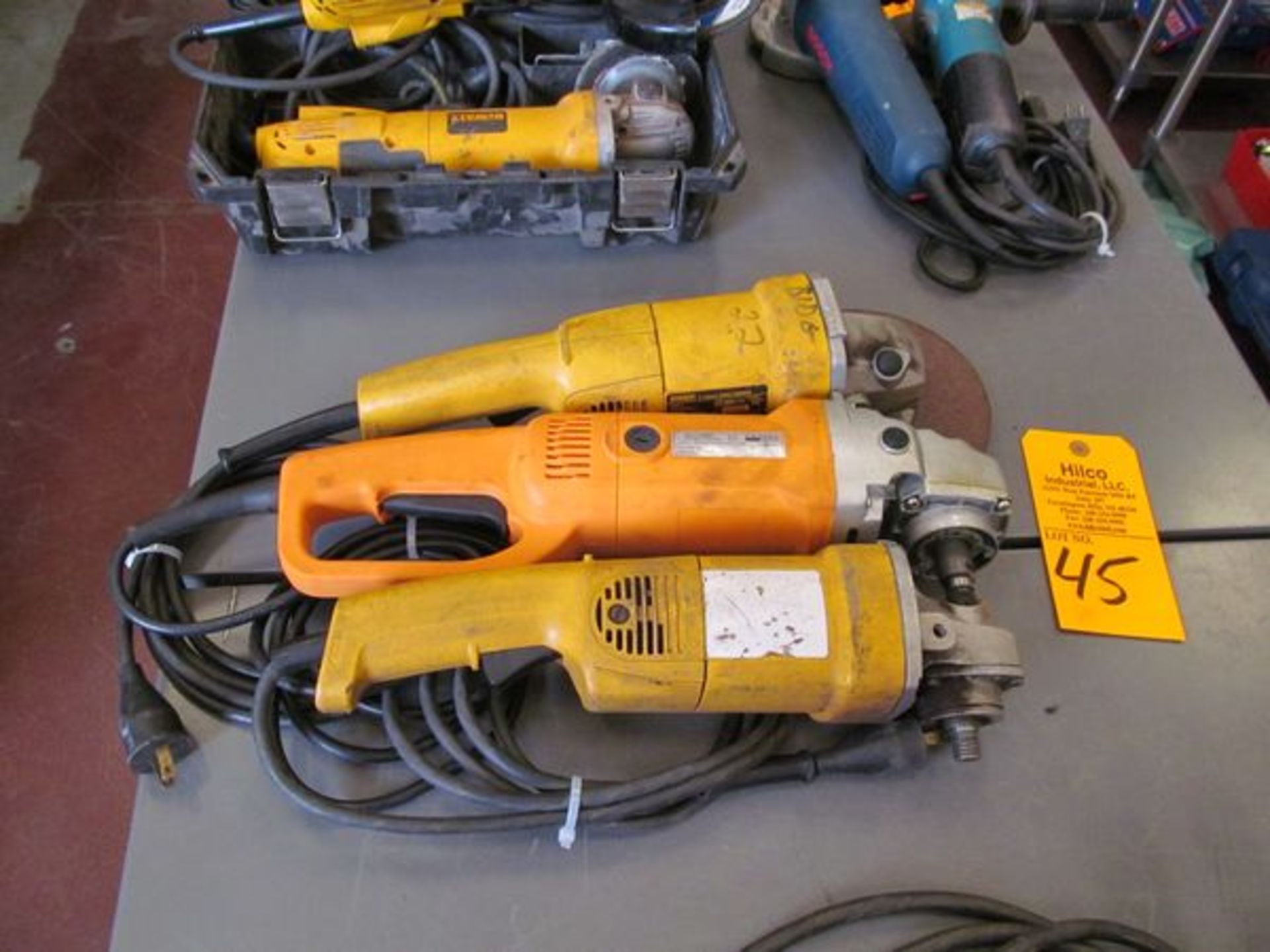 Model GA7911 Angle Grinder , (1) 7" Chicago Electric #56507(2) 5" Dewalt #DW831120 Volt