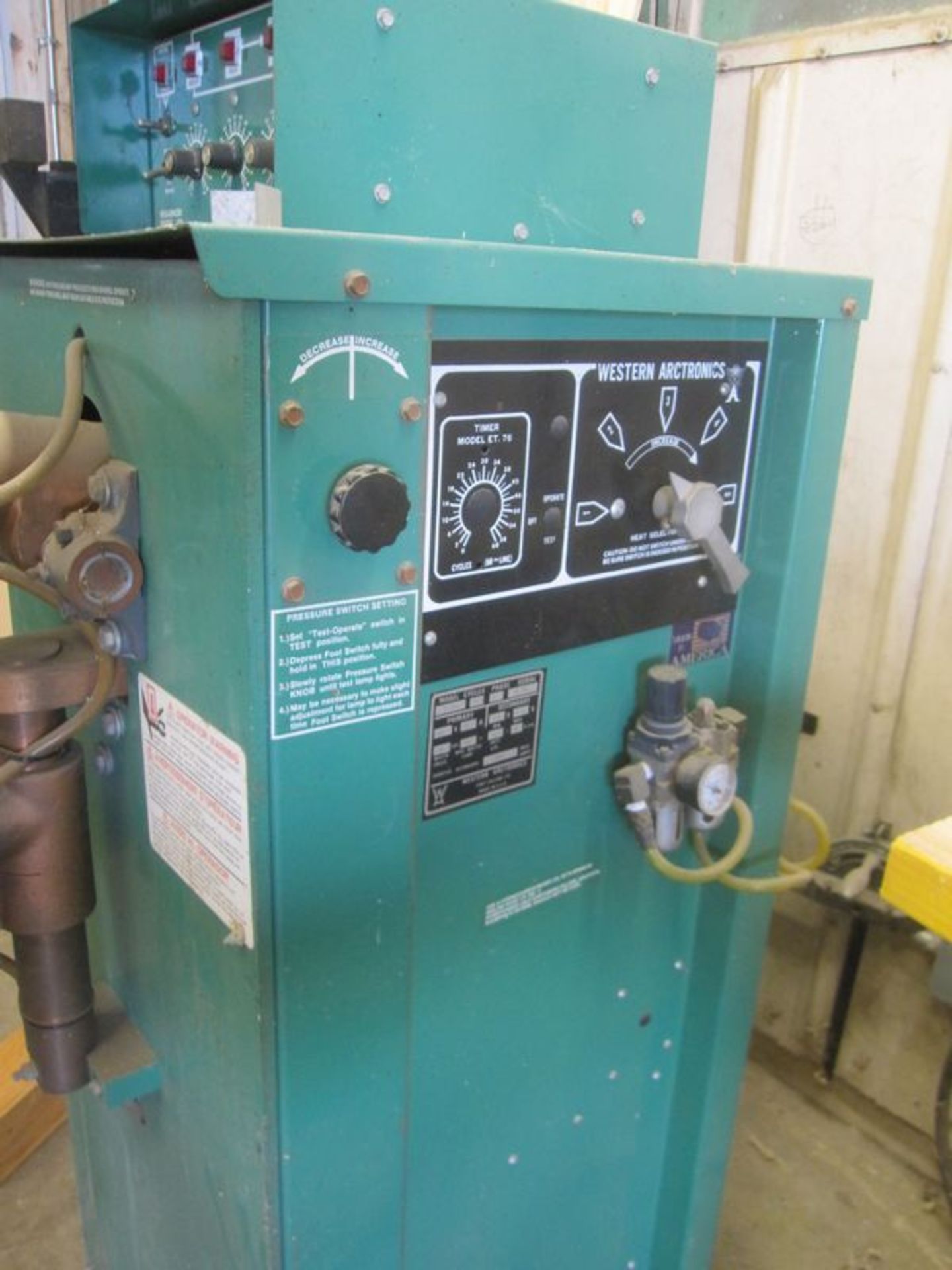 Western Arctronics Model 30KVA  Spot Welder , Serial Number: FK986 60 Cycles 1 Phase, Primary: 60V - Image 3 of 5
