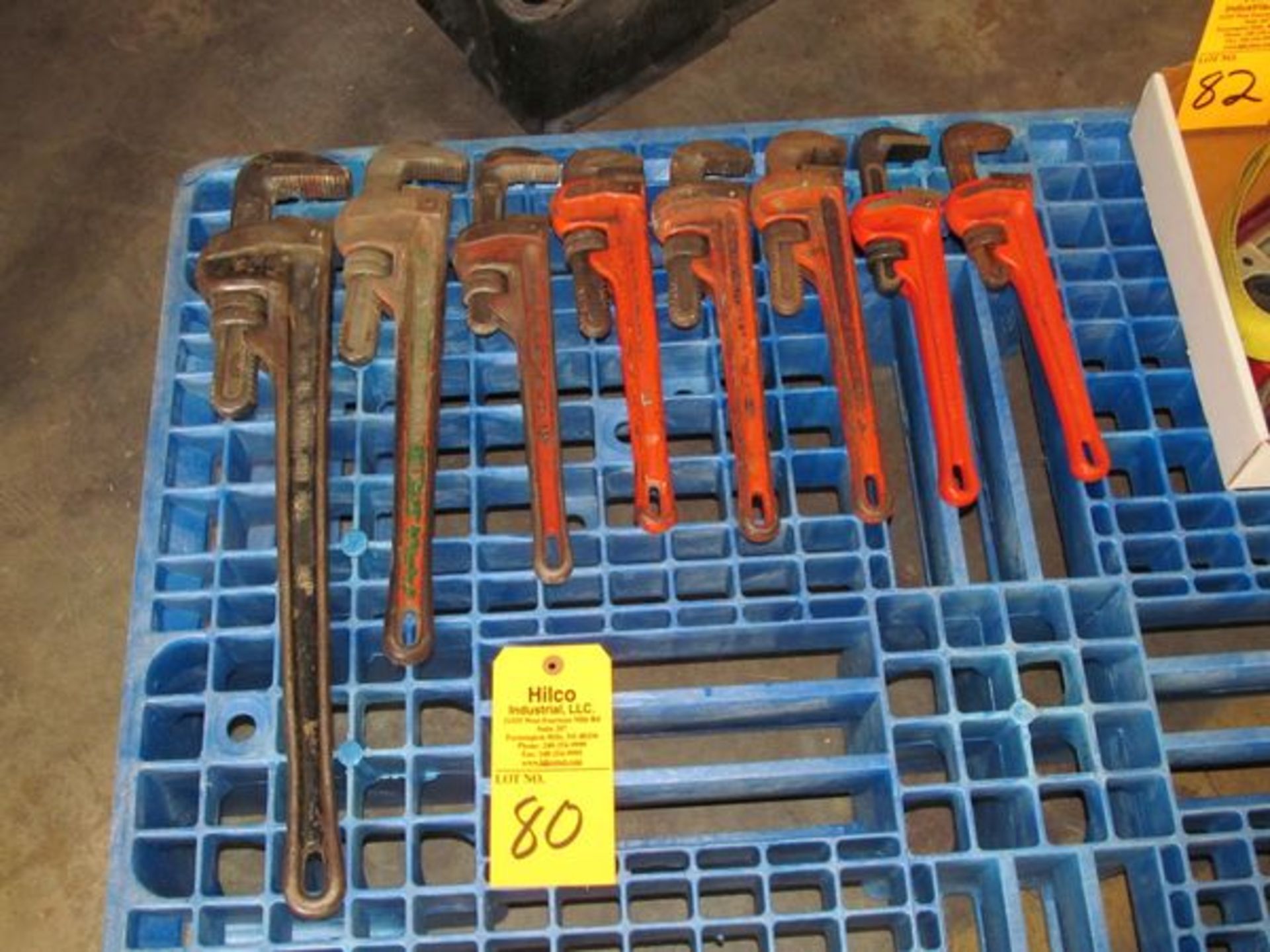 Ridgid Steel Pipe Wrenches , (1) 24"(1) 18"(4) 14"(2) 12"