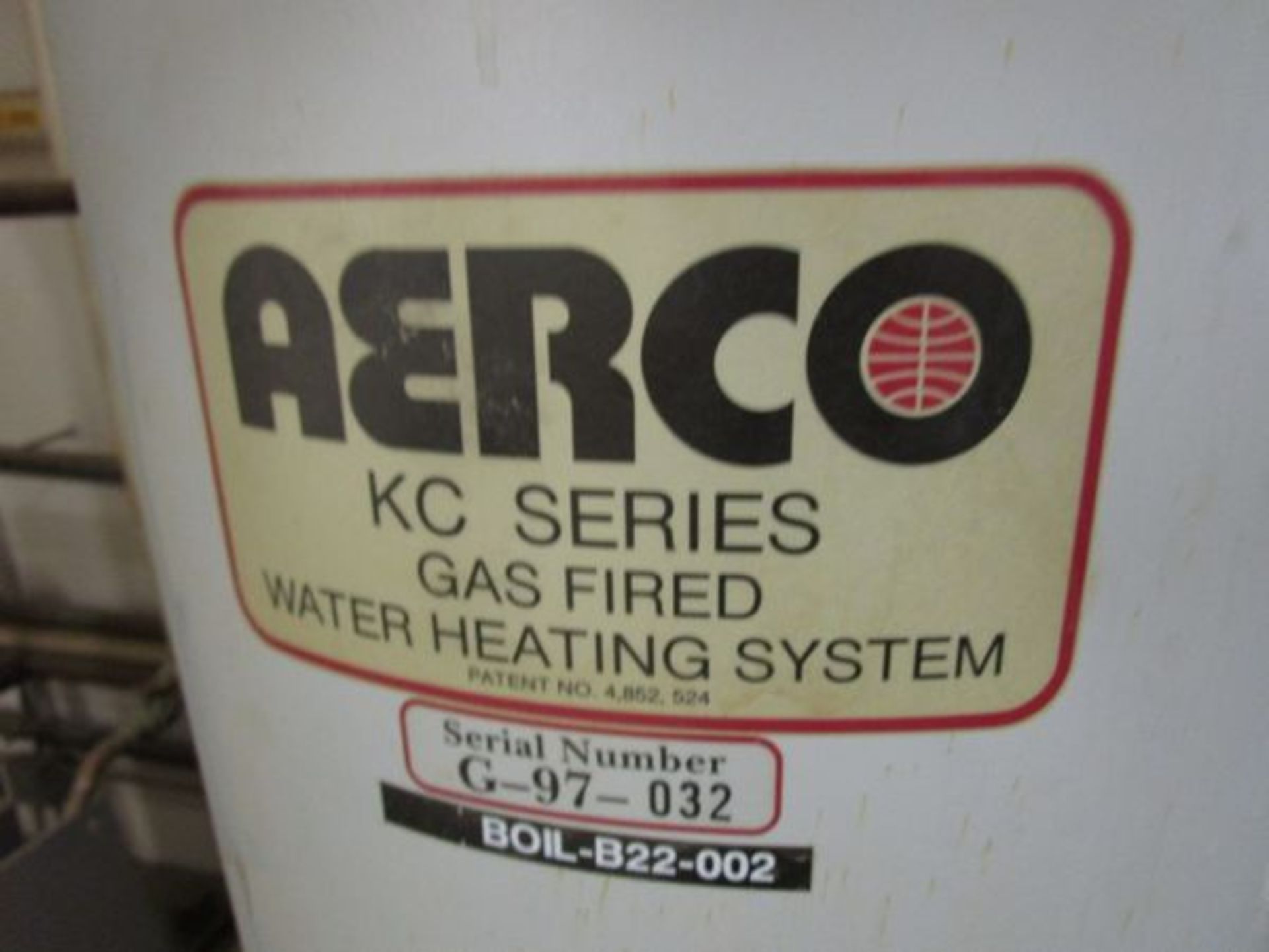 Aerco Model KC Series  Hot Water Boiler , Serial Number: G-97-032  (1997)Gas Fired Water Heater, - Image 5 of 6