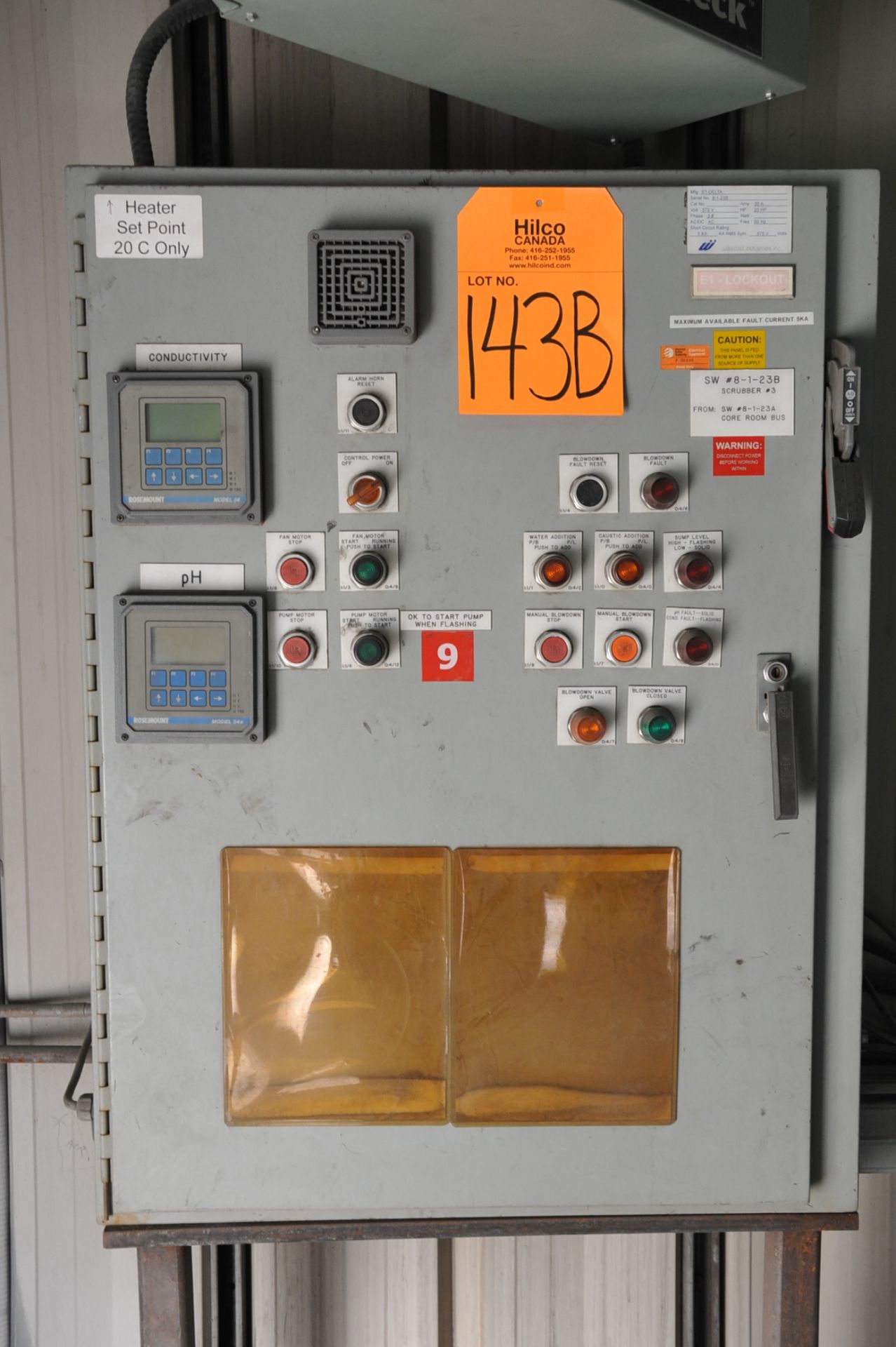 Scrubber c/w Control Panel, Cincinnati HDBI 160 Blower, Storage Tank - Image 3 of 4