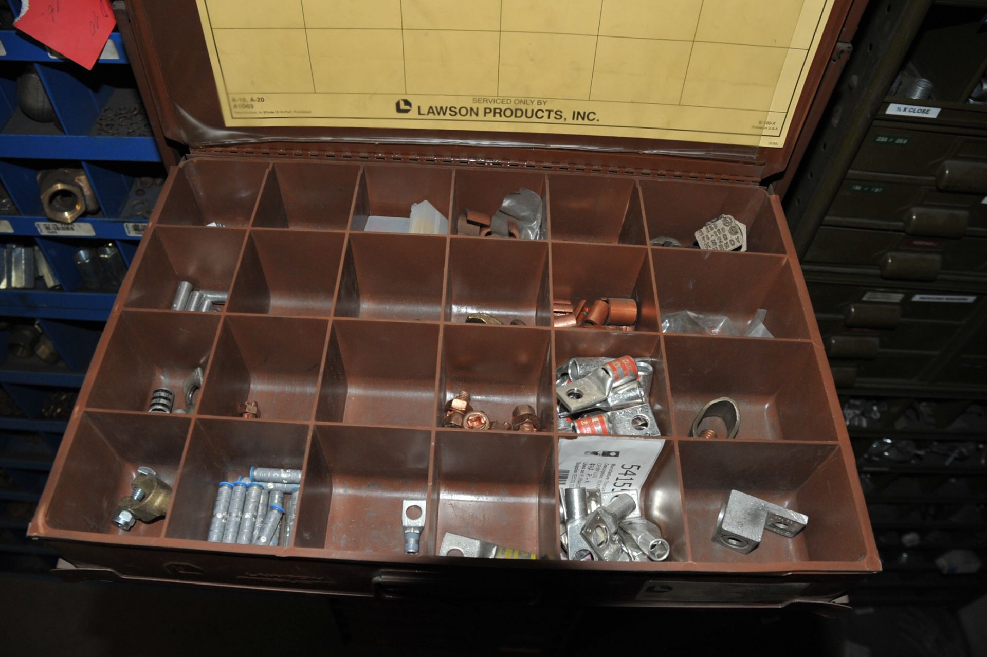 Lot of Pigeon Hole Cabinet; c/w Electrical Parts - Image 3 of 7