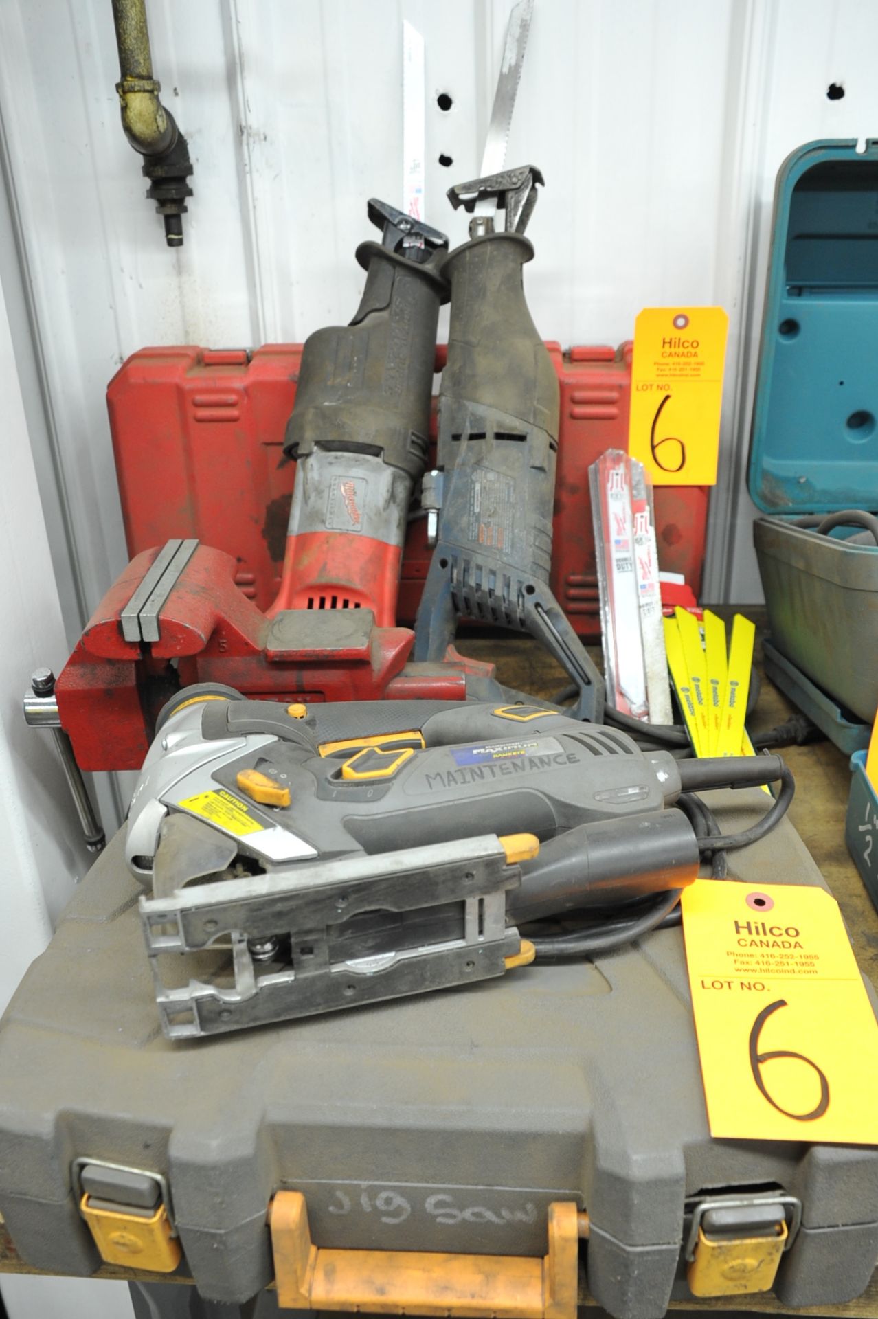 Lot of Asst. Milwaukee, Bosch Saw, Zall, Jig Saw (3) Pcs w/ Spare Blades