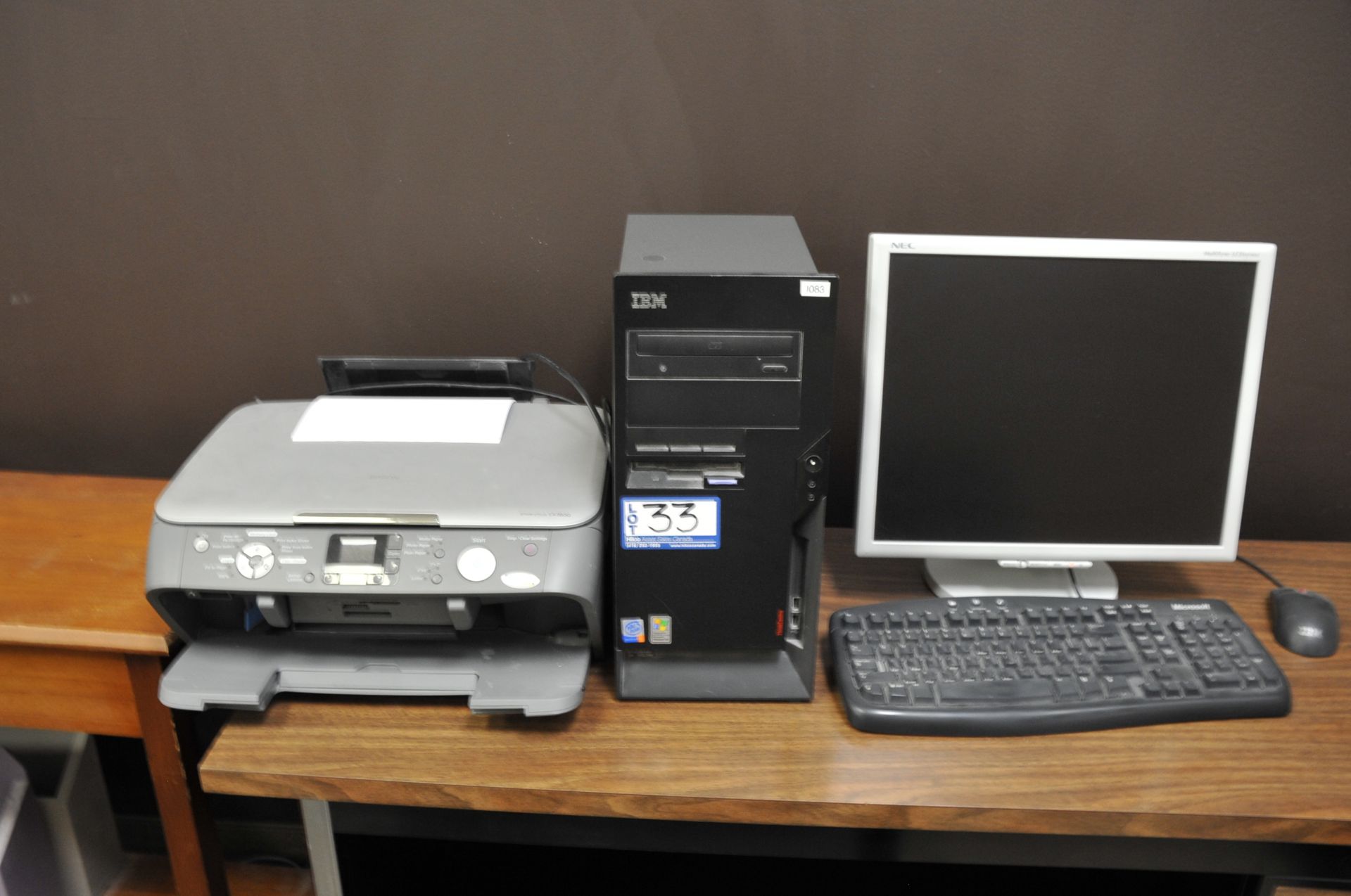 IBM Model P4 Computer; with LCD Monitor, Printer