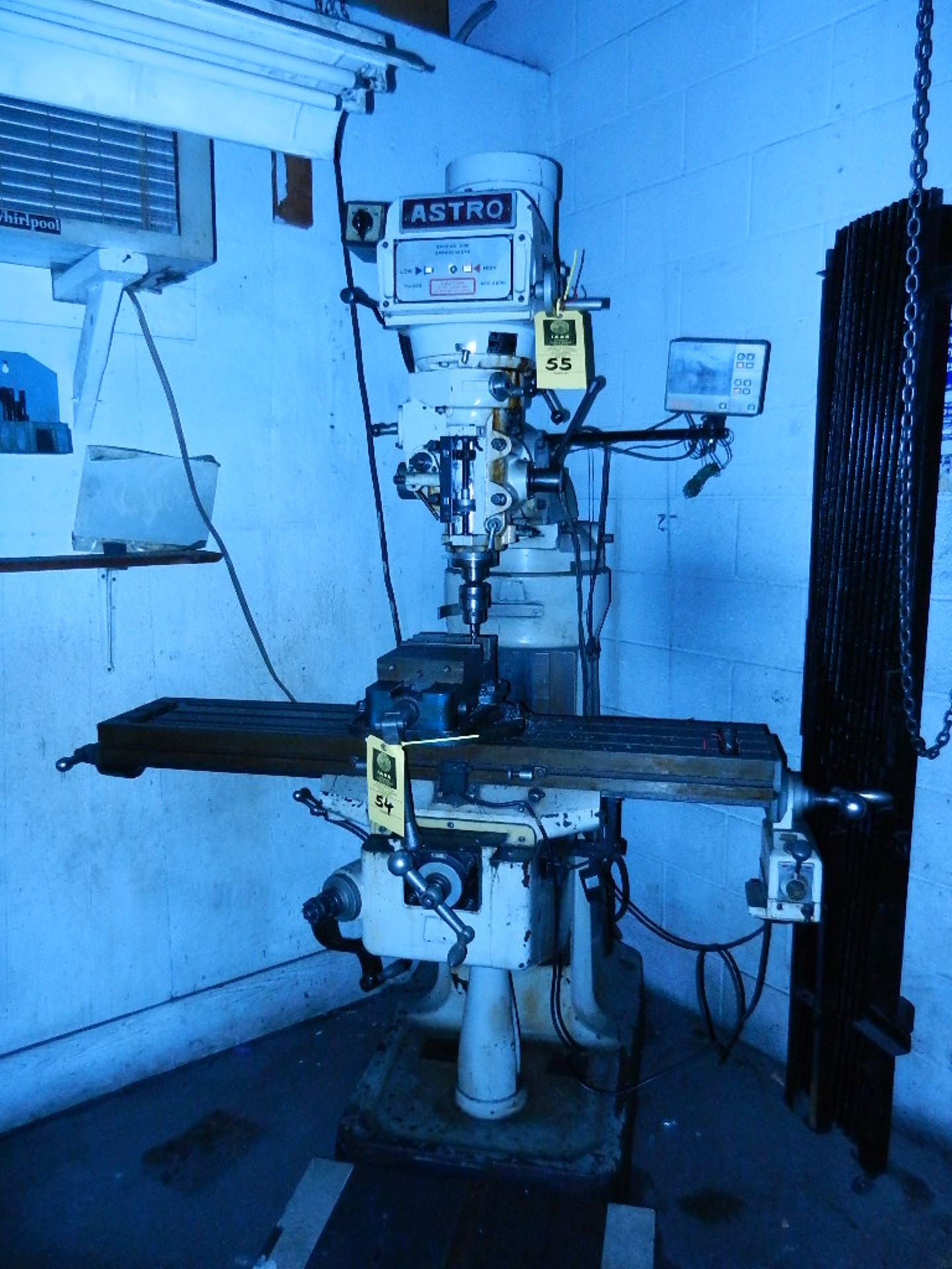 1986 - Astro  Model GS-15V Vertical Mill, Ser# 861003 With 2-Hp/1.5-Kw Motor, T-Slot Table 48"L X