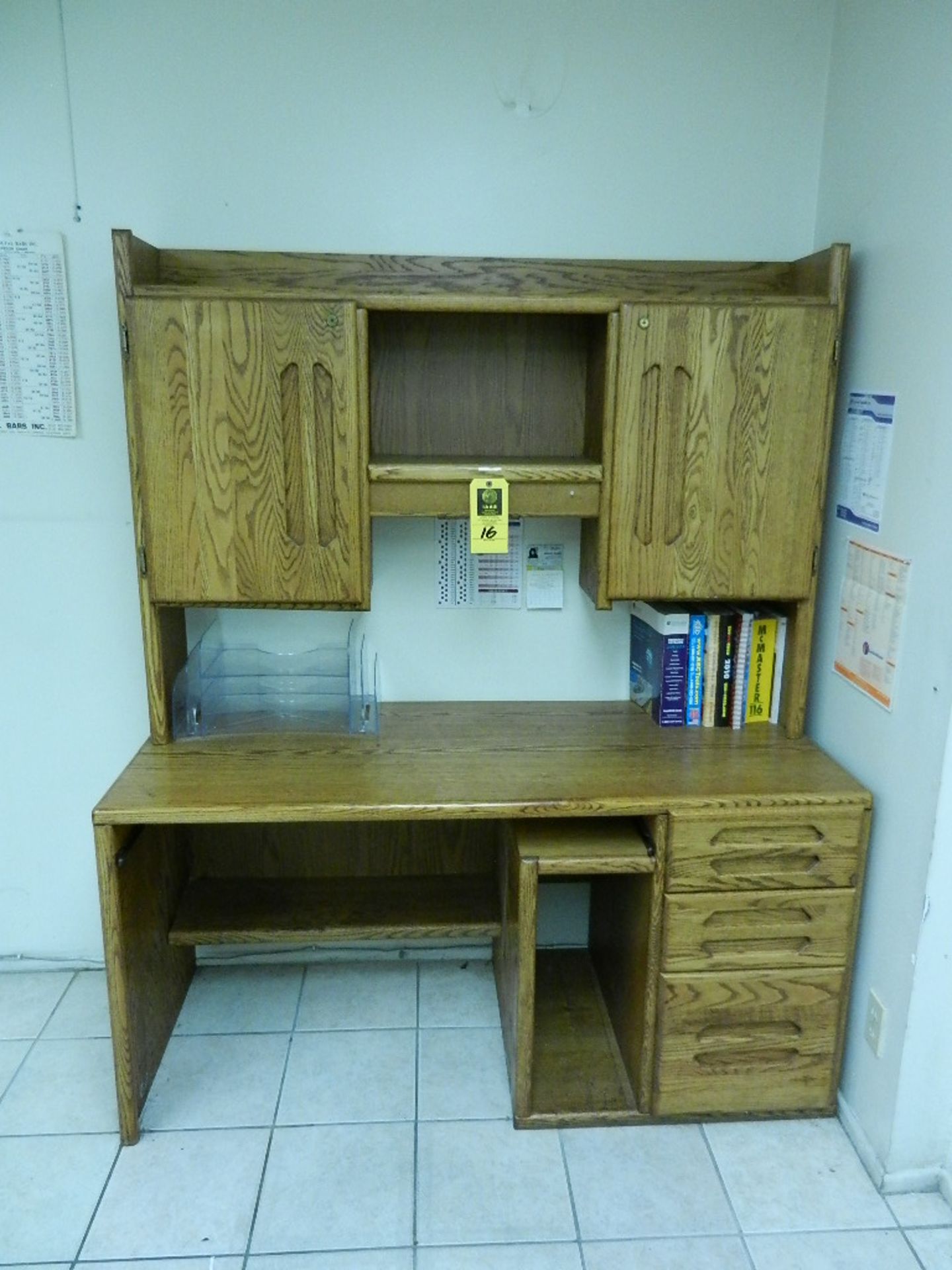 Wooden Desk 60"L X 25"W With 2-Door Wooden Hutch