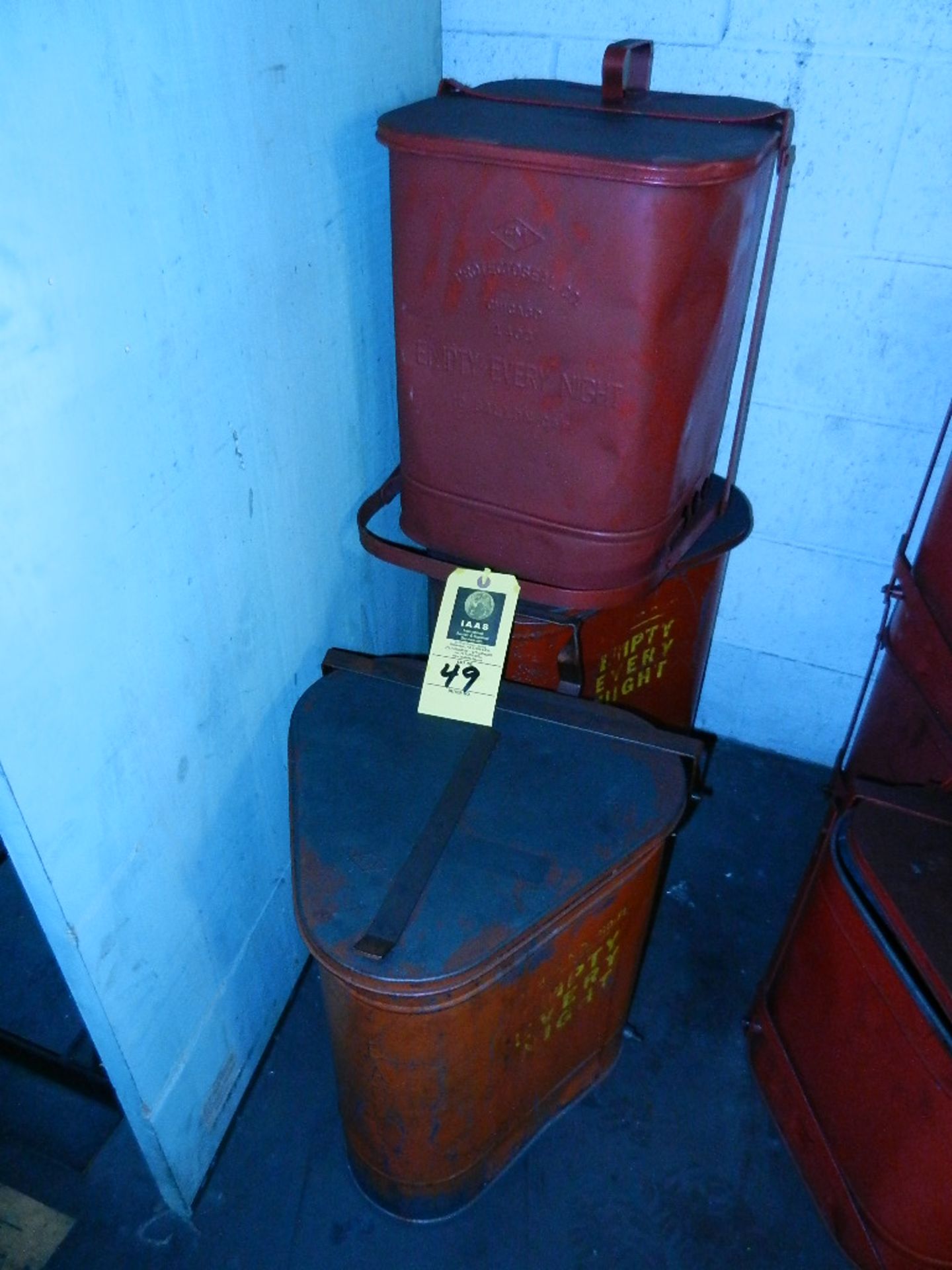 Lot: (3) Large Oily Rag Storage Cans