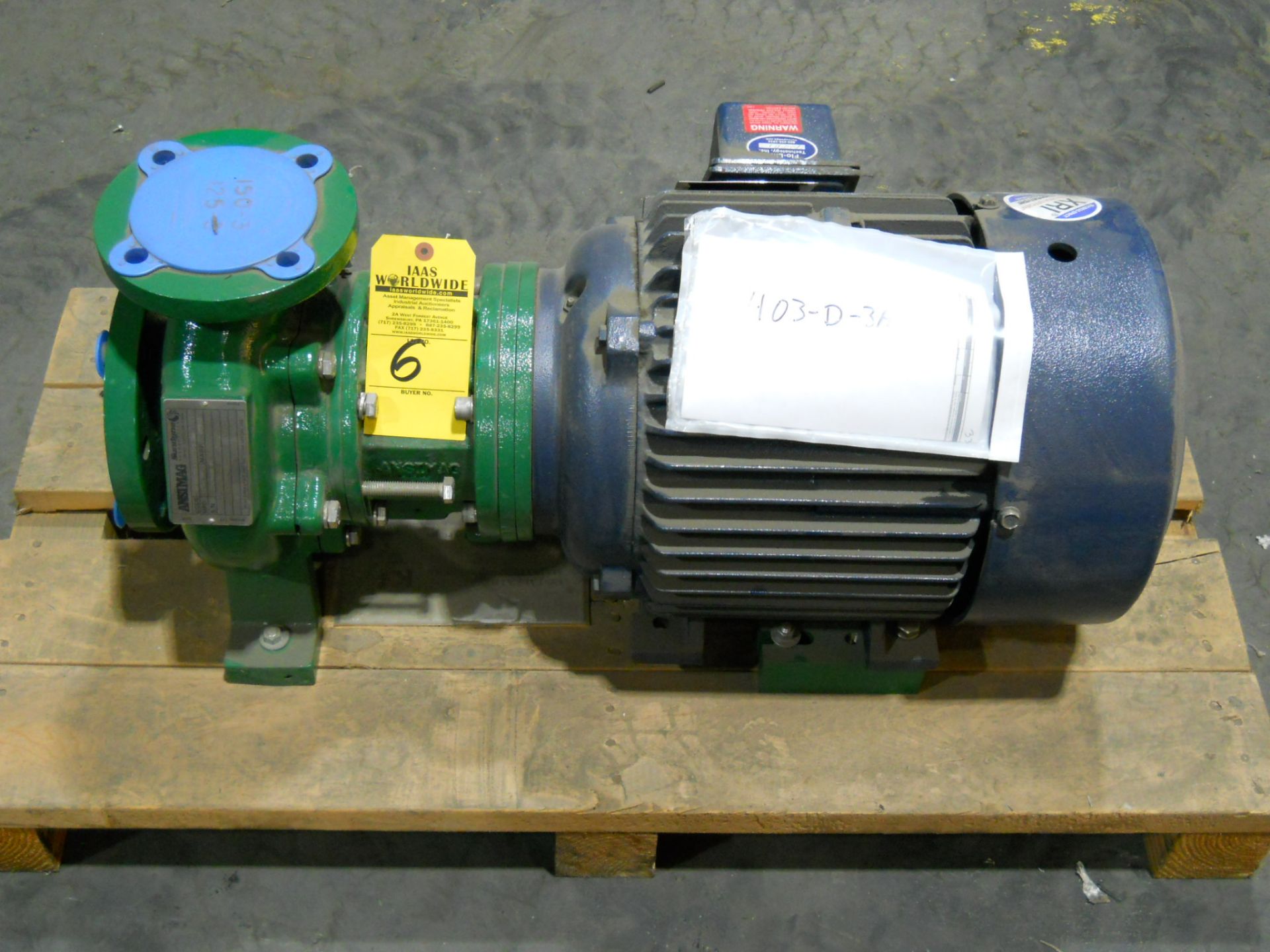 Lot (1) Pump - Motor Assembly, Ansimag, Code # K+436C05Ck22111 5.500, Model No. K436, Complete W/
