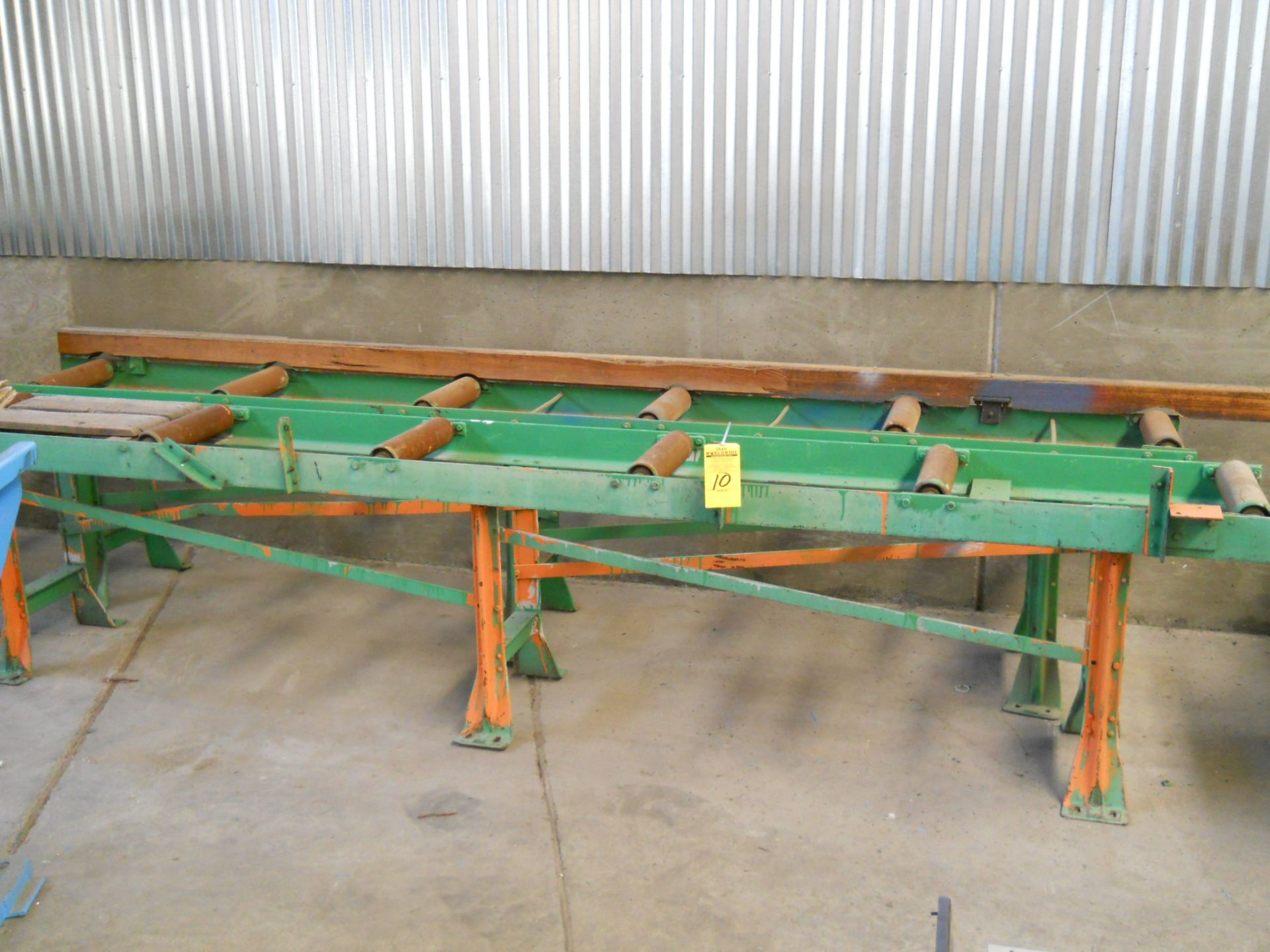 Lot (1)  Gravity Roller Conveyor, 12' x 14" Wide, Manufacture Lancaster Machinery