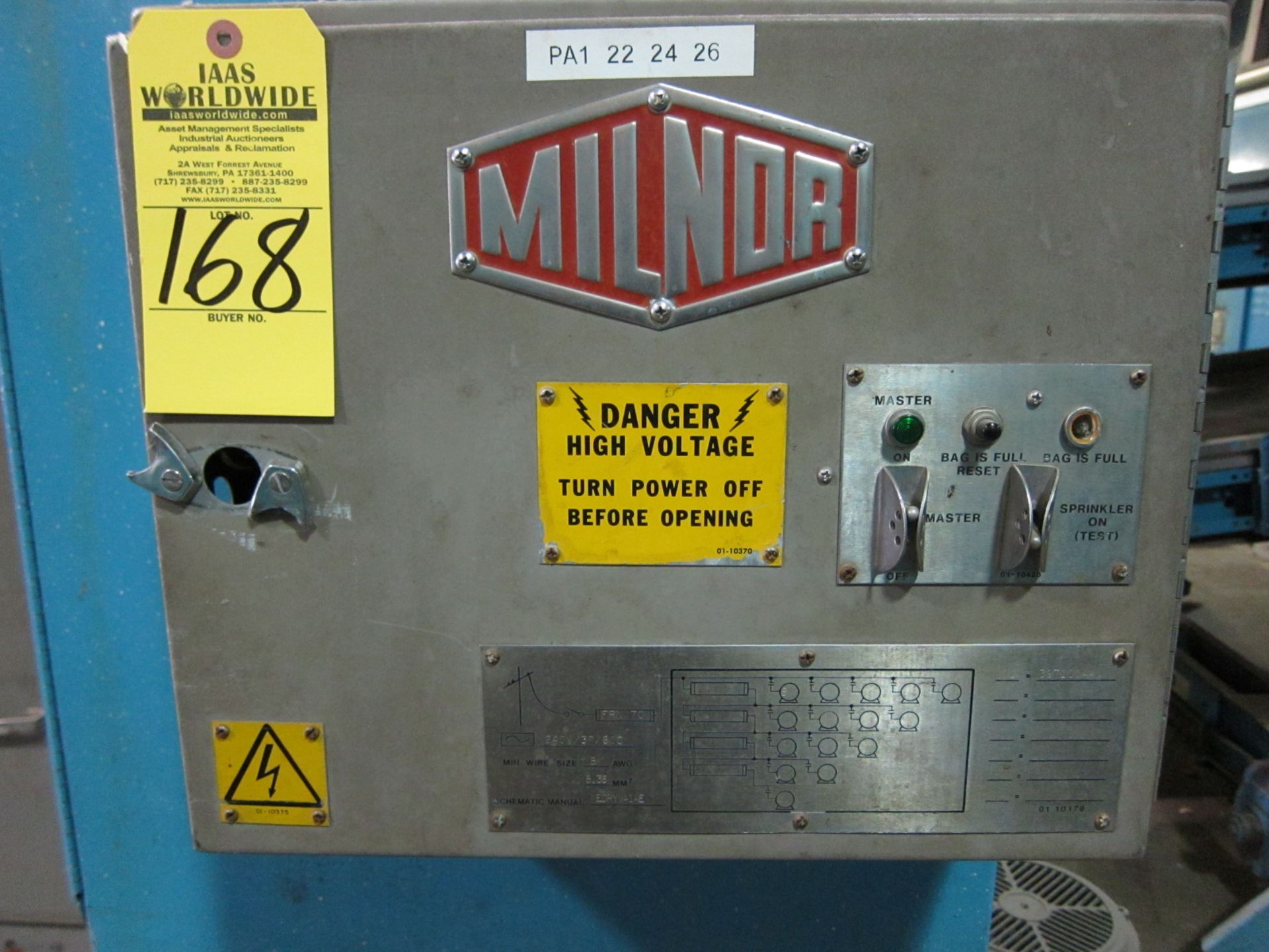 DRY LINT COLLECTOR SYSTEM MILNOR Model: DRYVAC01 S/N: 6050887 Year: 1992 - Image 3 of 3