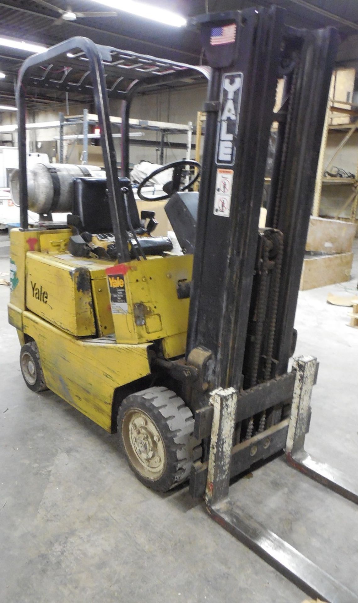 YALE 3000#  PROPANE FORKLIFT- 172" Max. Height, 42" Fork Length, Solid Tires - Image 2 of 3