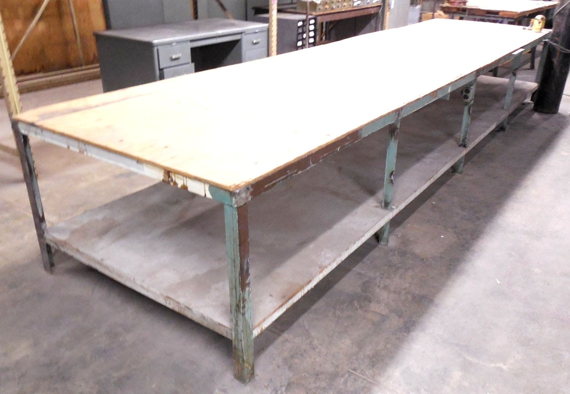 48" x 16' x 30" HEAVY DUTY STEEL WORK BENCH