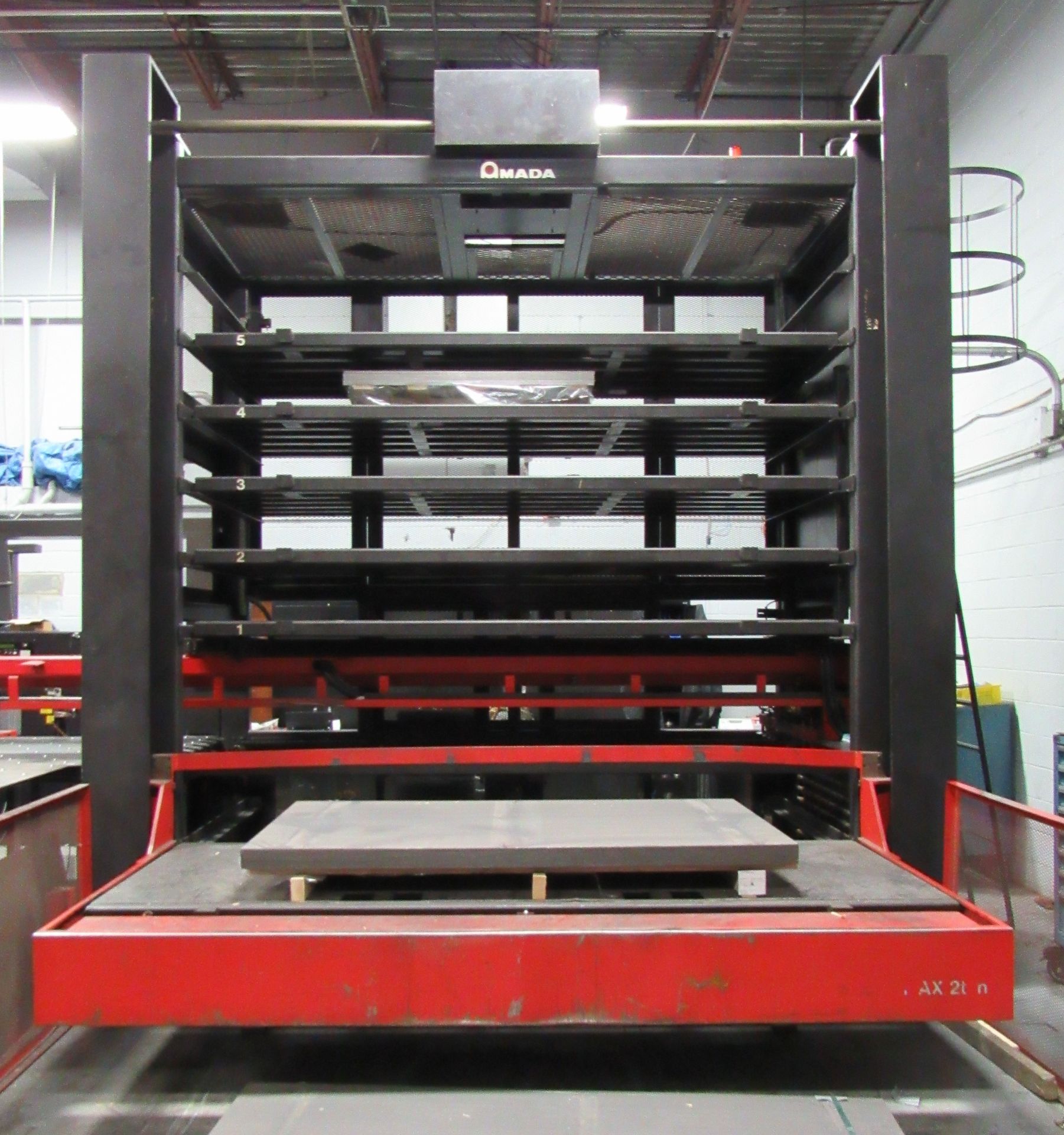 AMADA MOD. AS410 MATERIAL STORAGE 6 SHELF LOAD SYSTEM & MOD.UL410 AUTO MATERIAL LOAD/UNLOAD SYSTEM - Image 6 of 7