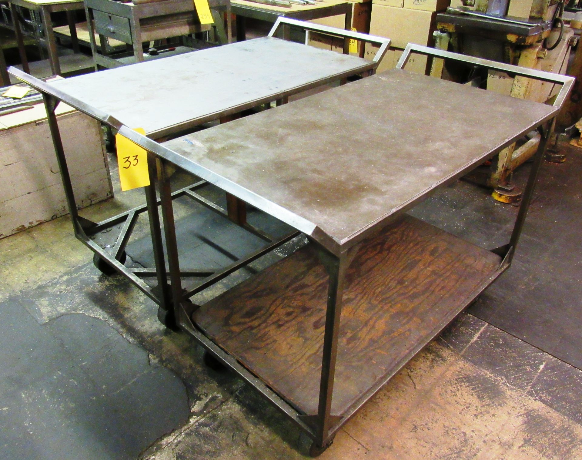 (4) 24" x 42" x 30"H Portable Steel Tables